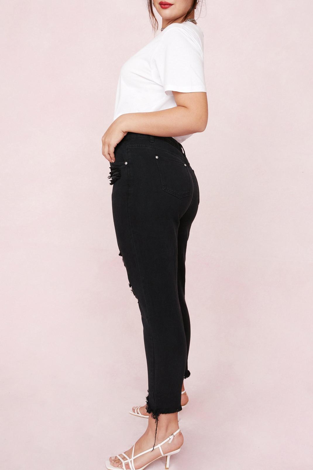 black high waisted mom jeans plus size