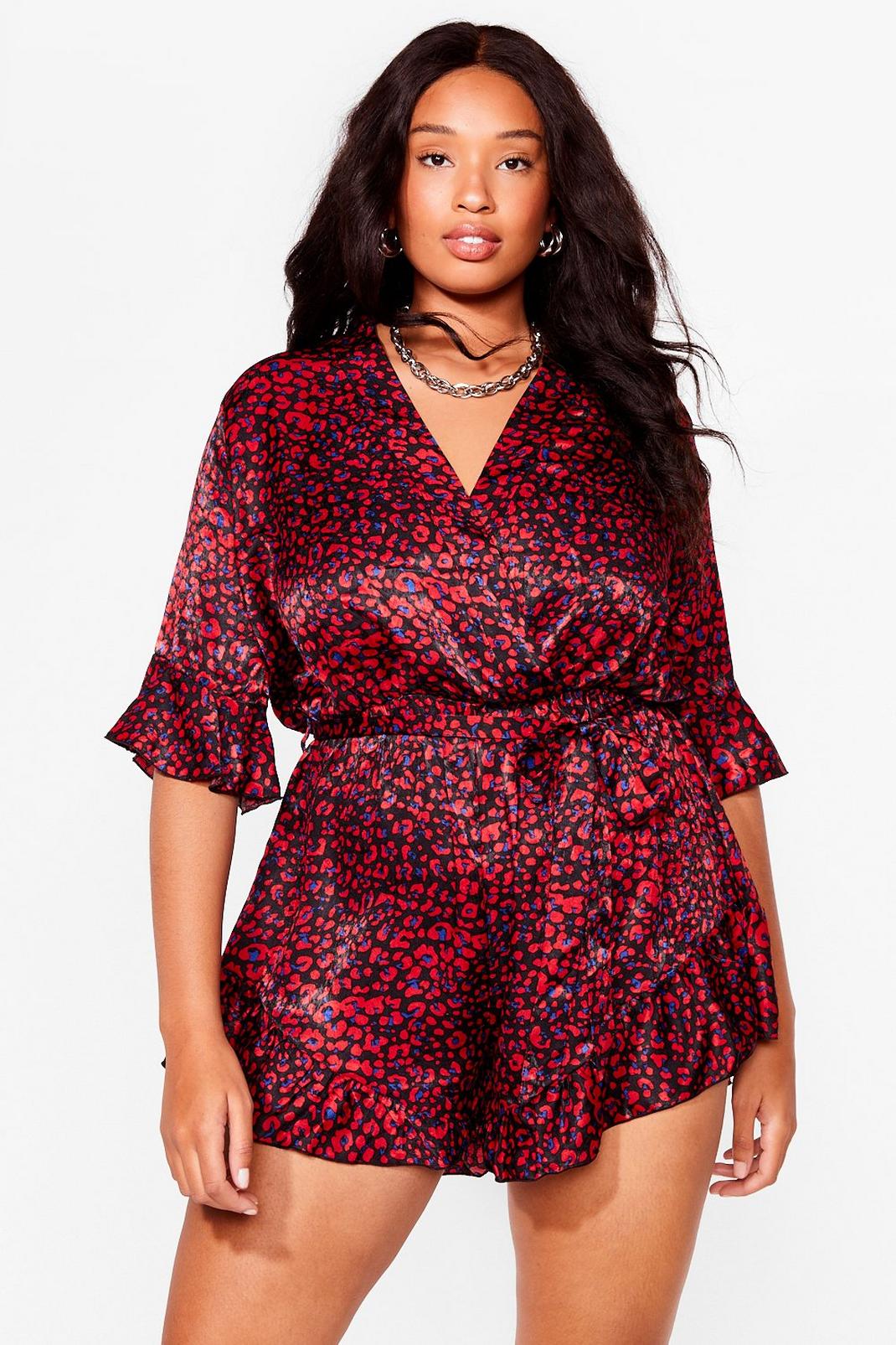 You Claw It First Plus Leopard Playsuit image number 1