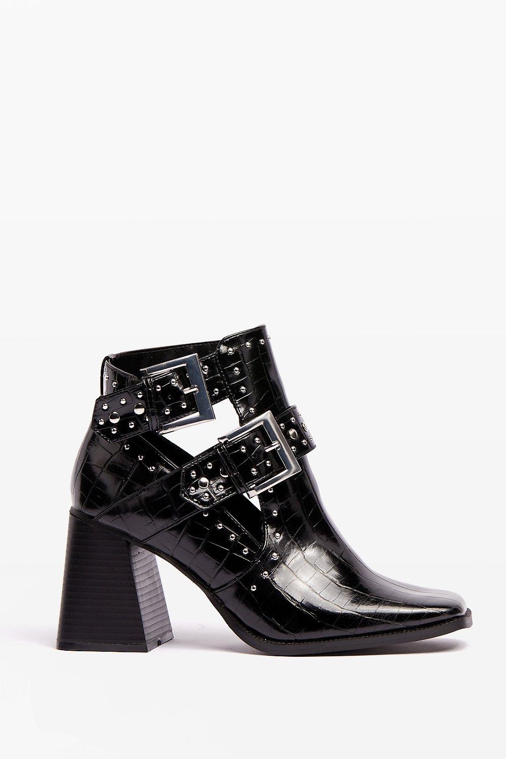 Studded cut store out ankle boots