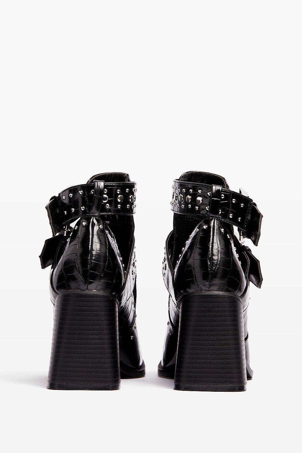 Studded cut store out boots