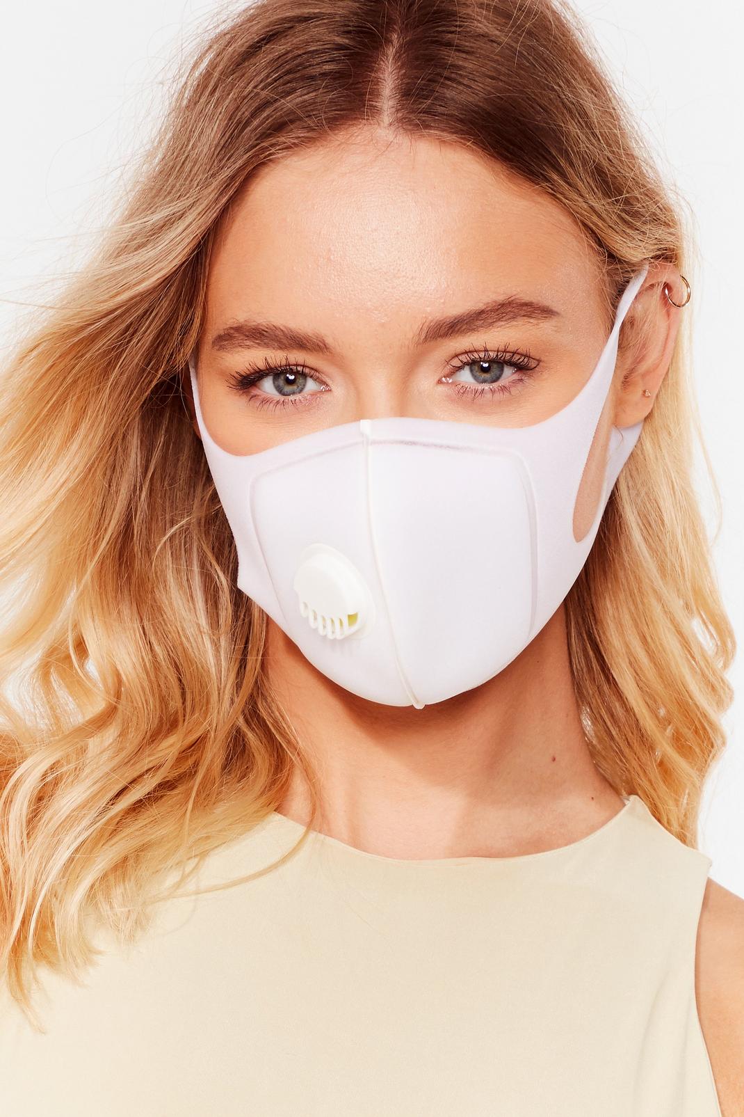 Masque facial fashion avec respirateur À vos masques, White image number 1