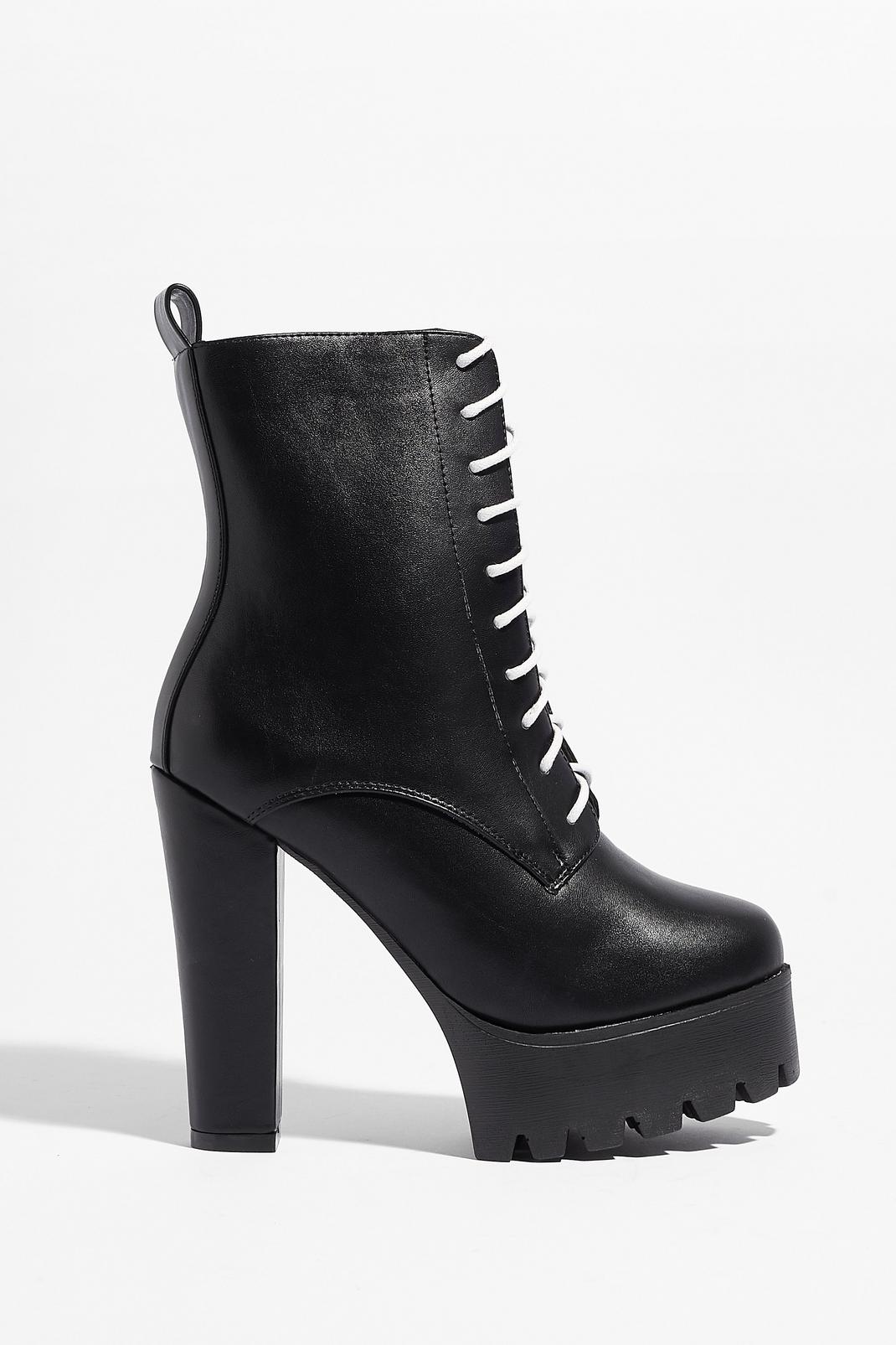 Rise Above It All Faux Leather Platform Boots image number 1