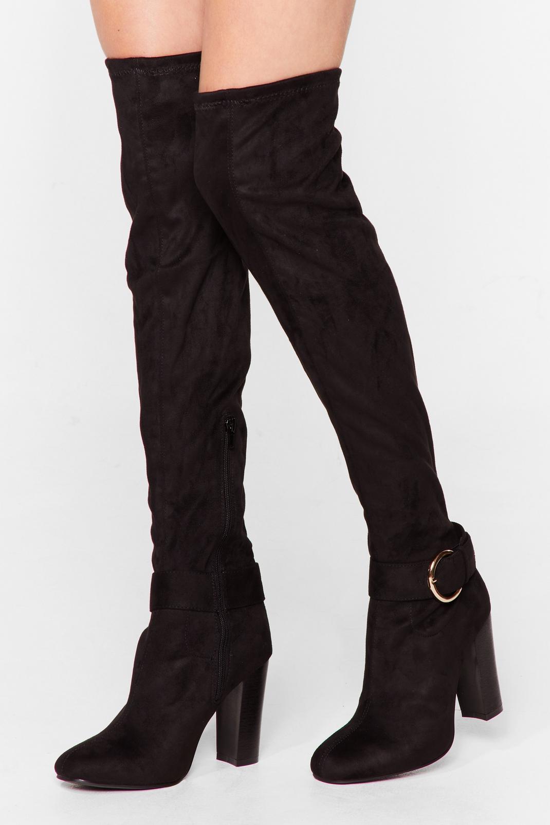 Just Our Buck-le Faux Suede Over-the-Knee Boots image number 1