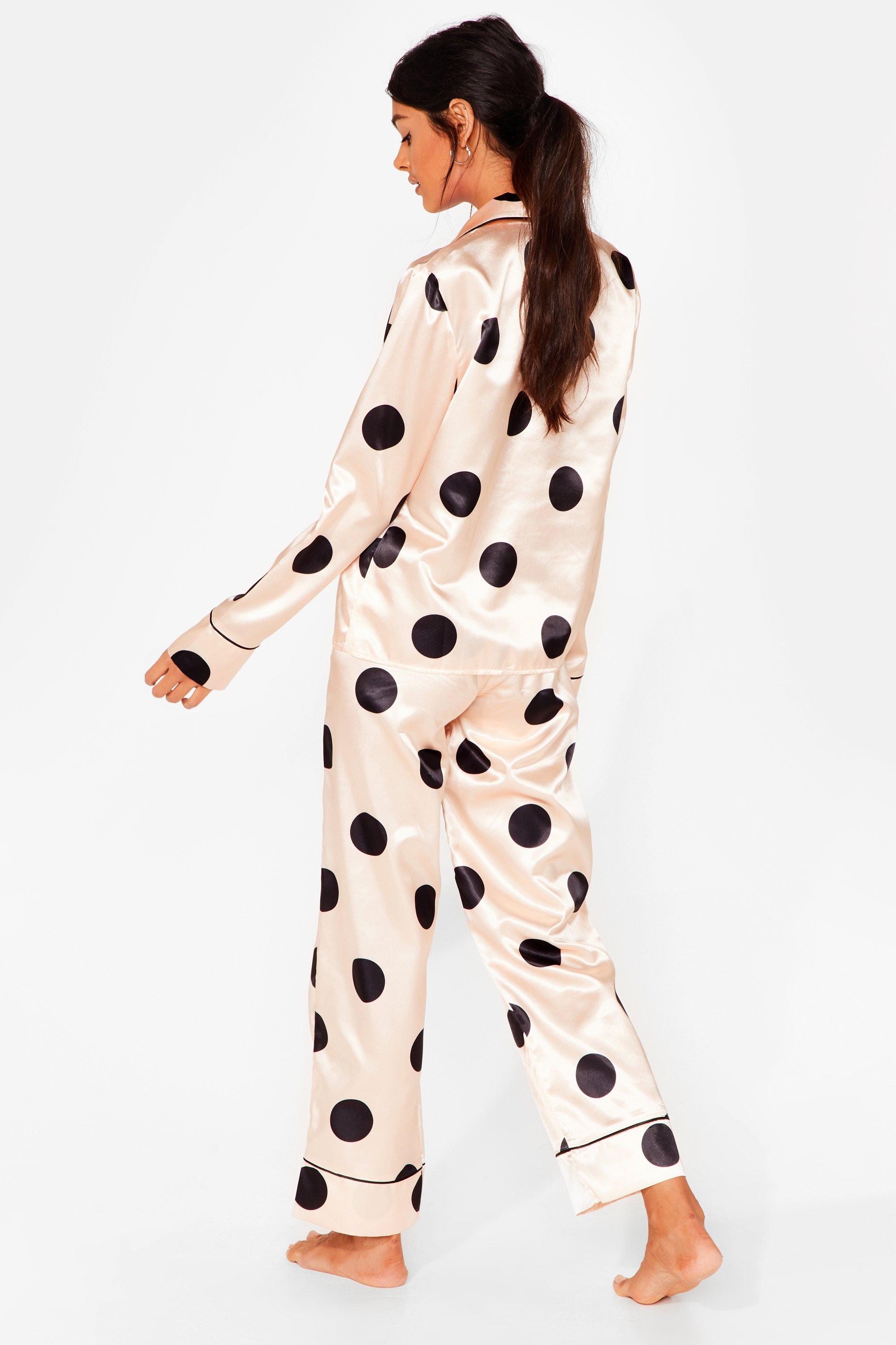 Polka dot satin discount pyjamas