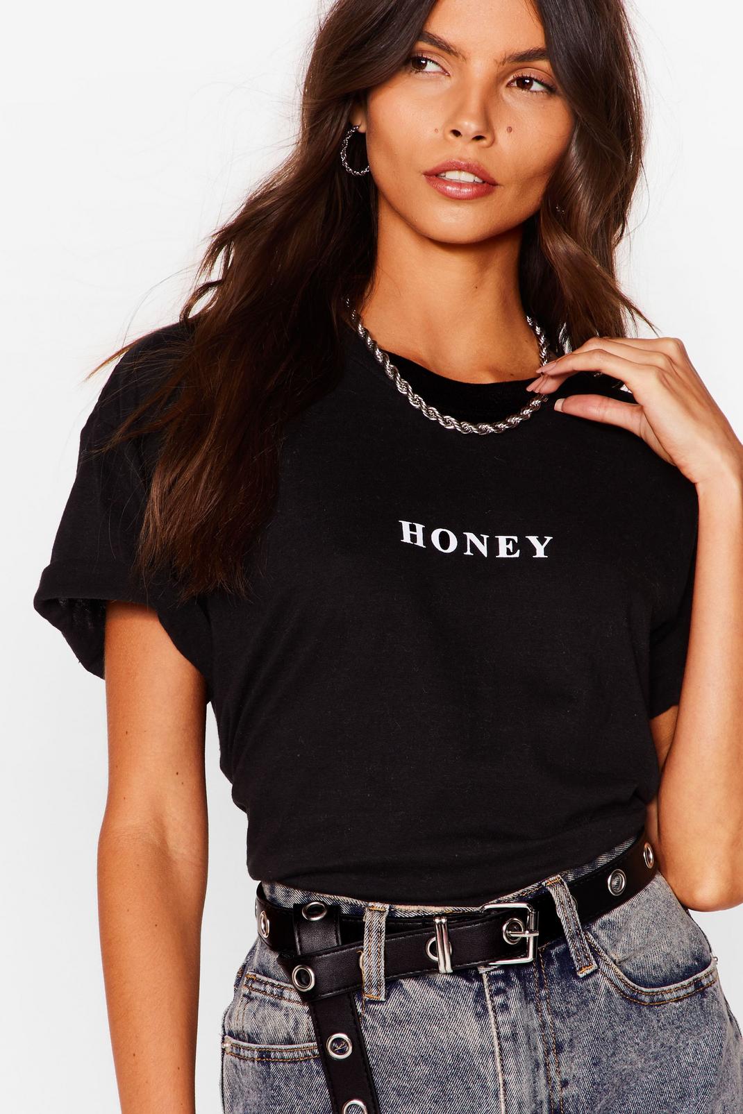 T-shirt ample à inscription Honey image number 1