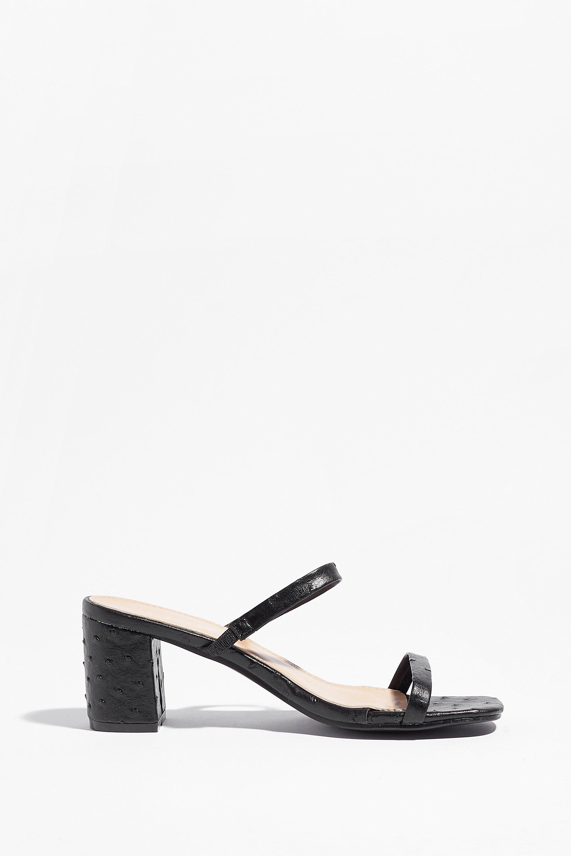 strappy mule block heel