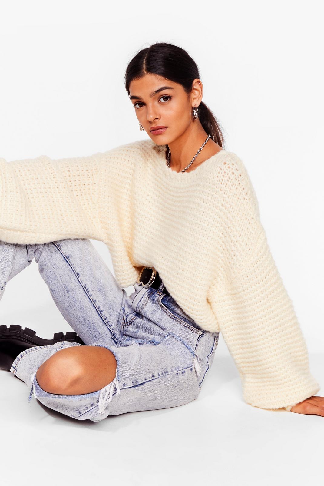173 Off The Shoulder Chunky Knit Sweater image number 2