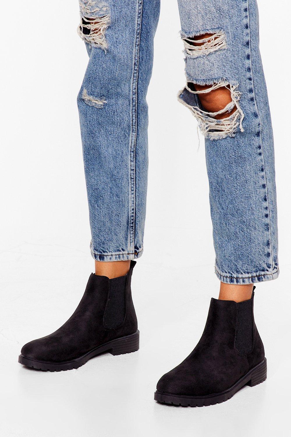 The Cleat Of The Moment Faux Suede Chelsea Boots Nasty Gal