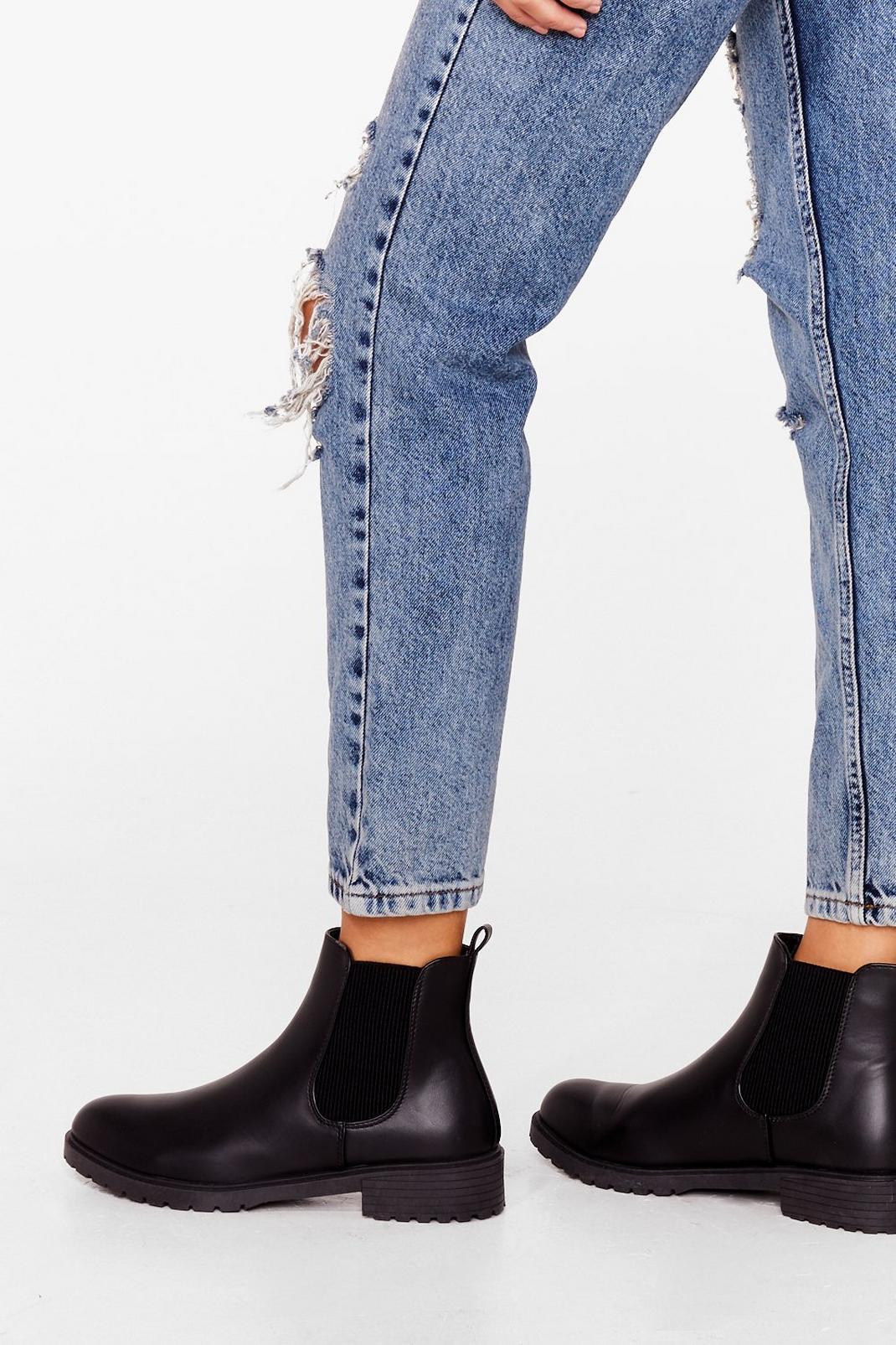 black chelsea boots no heel