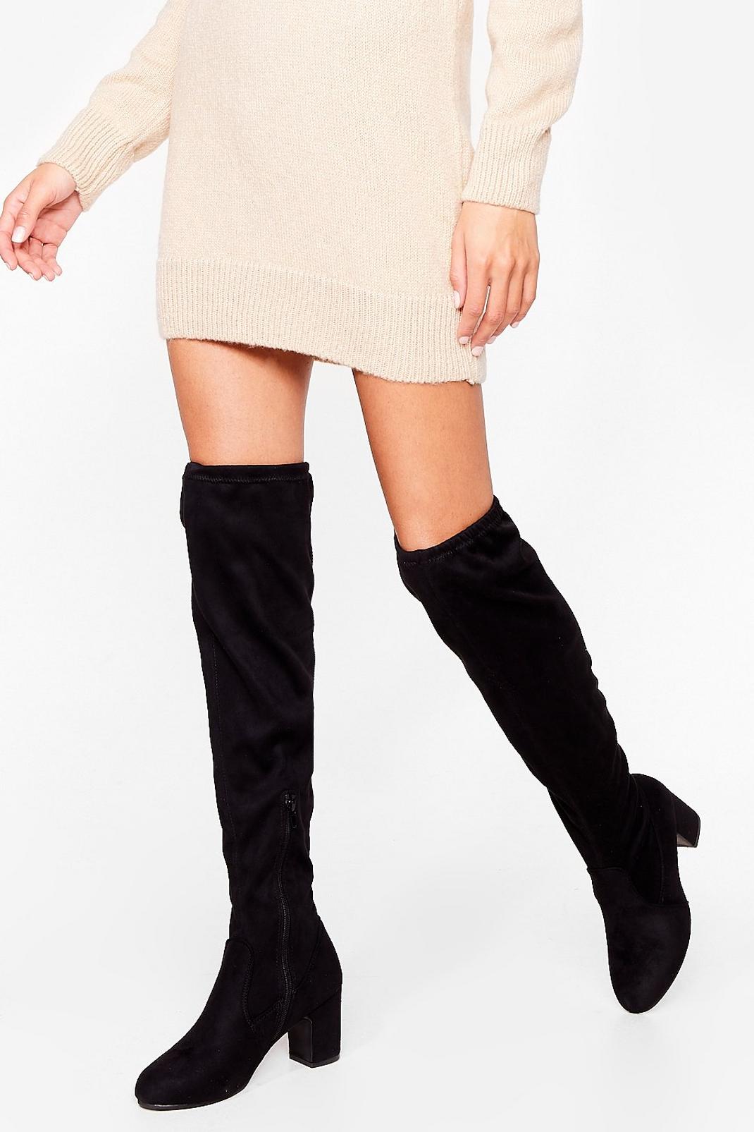We Heel Ya Faux Suede Over-the-Knee Boots image number 1