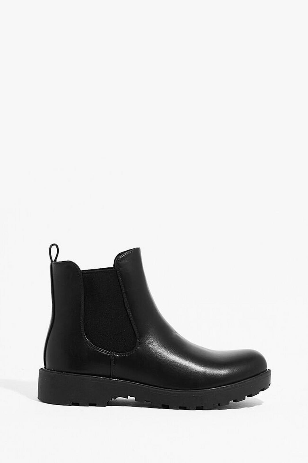Faux Leather Flat Chelsea Boots image number 1