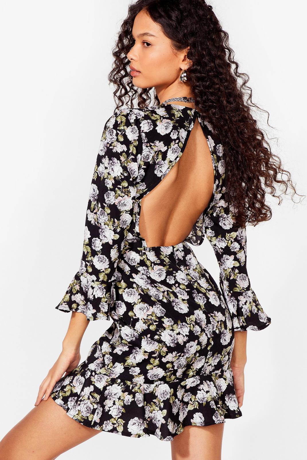 Black The Feelin' Grows Floral Mini Dress image number 1