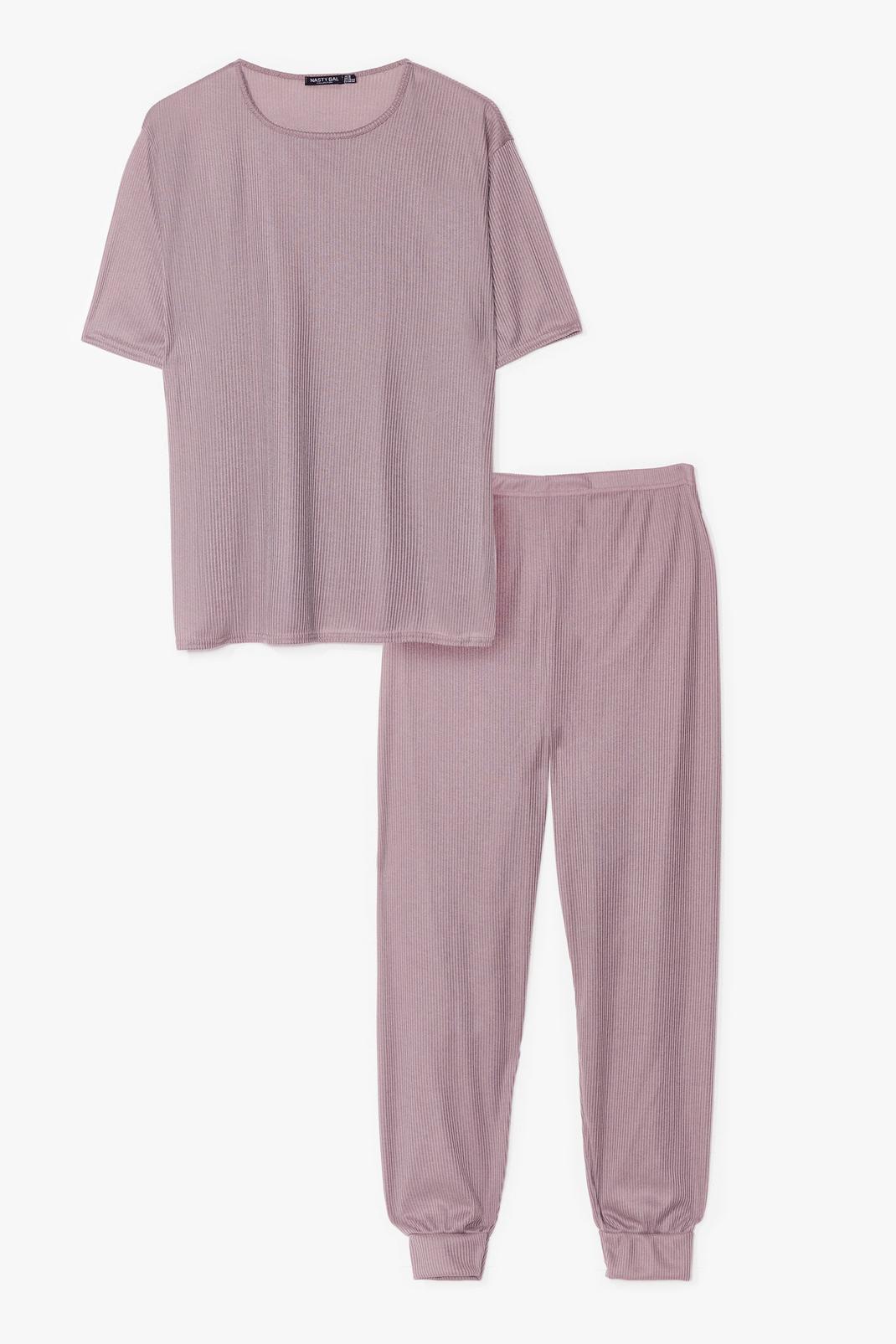 Taupe Plus Size Fitted Joggers Loungewear Set image number 1