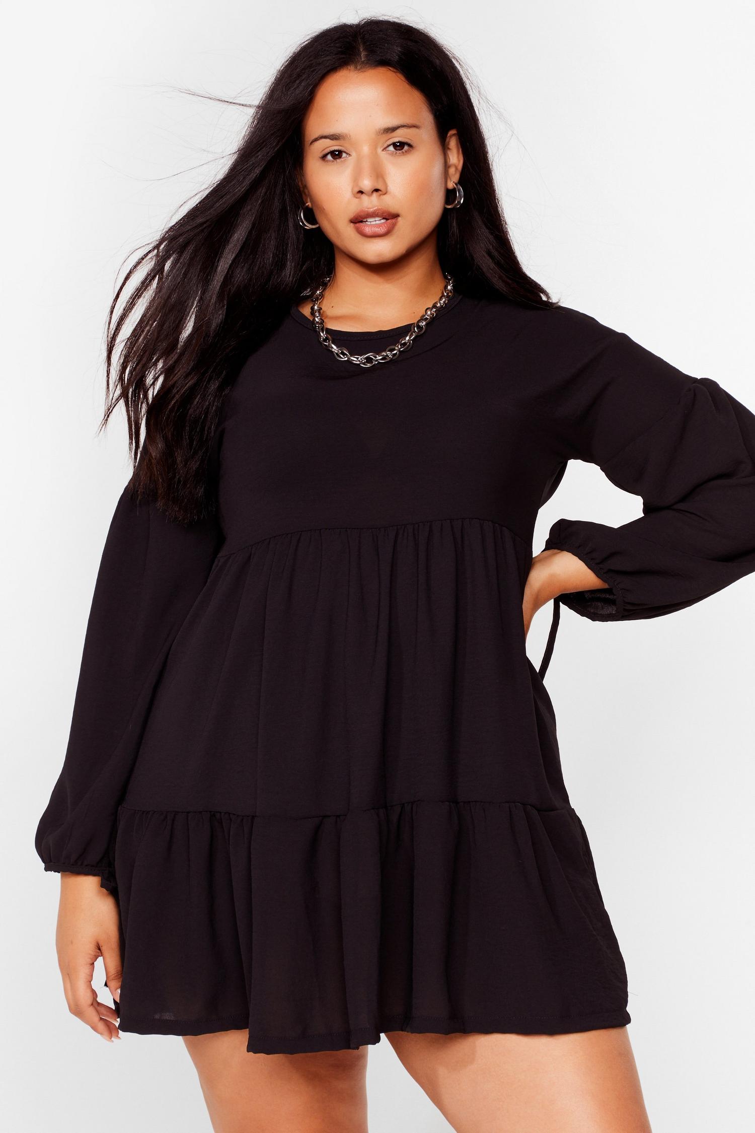 Plus Size Long Sleeve Tiered Dress | Nasty Gal