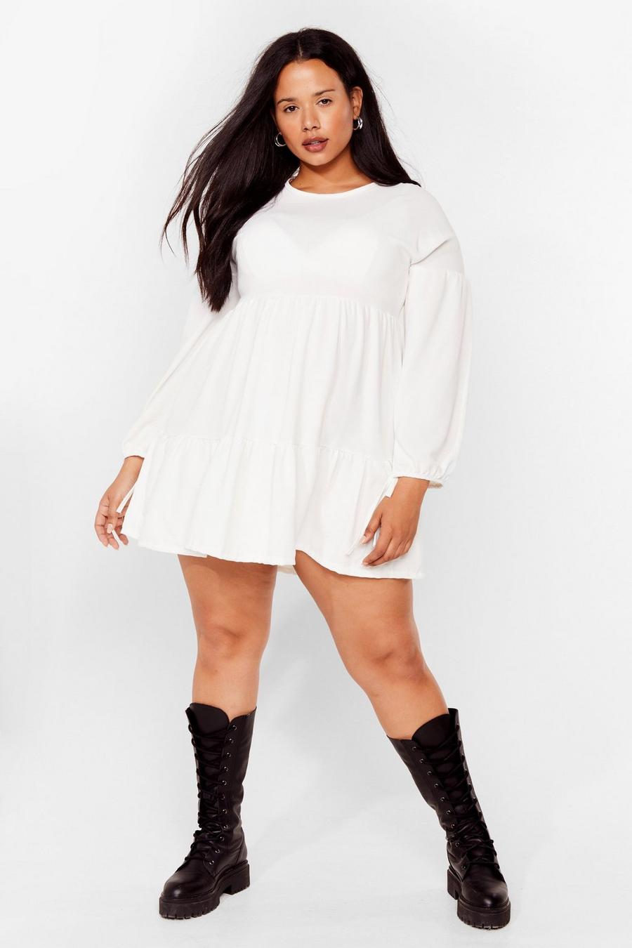 Plus Size Long Sleeve Tiered Dress