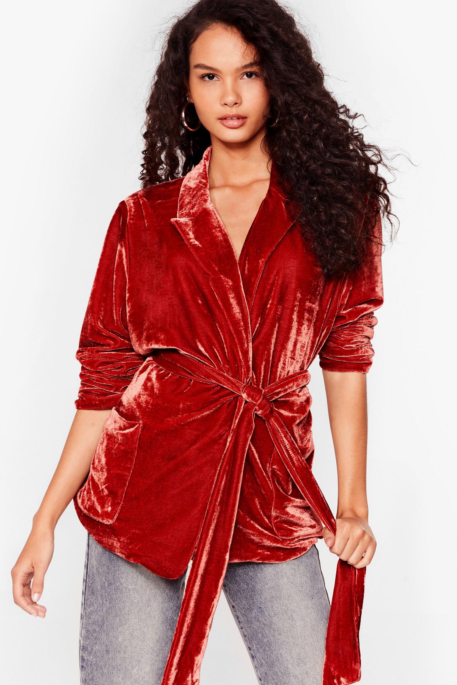 velvet longline jacket