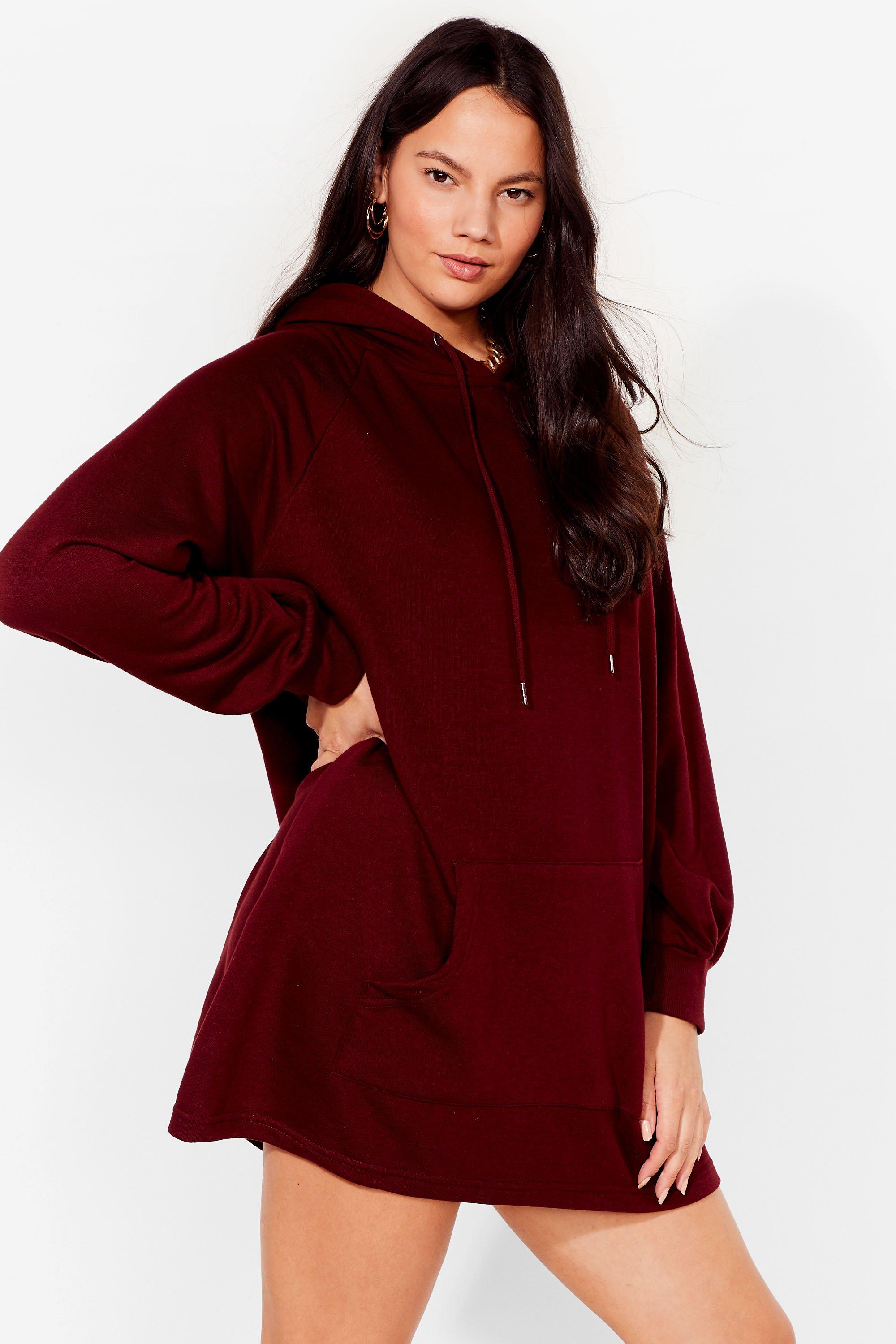 Red oversized hoodie online dress