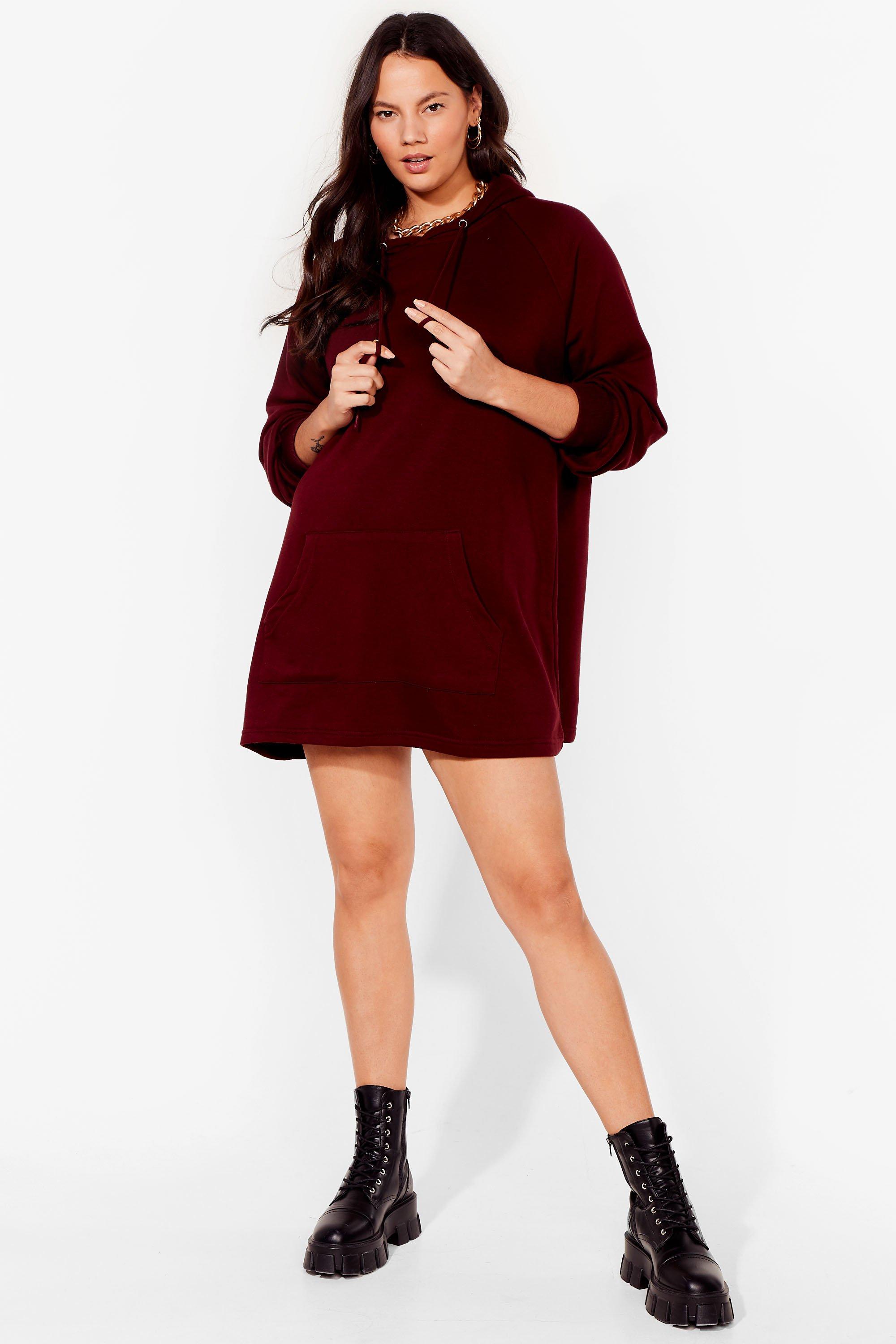 Plus size black hoodie on sale dress