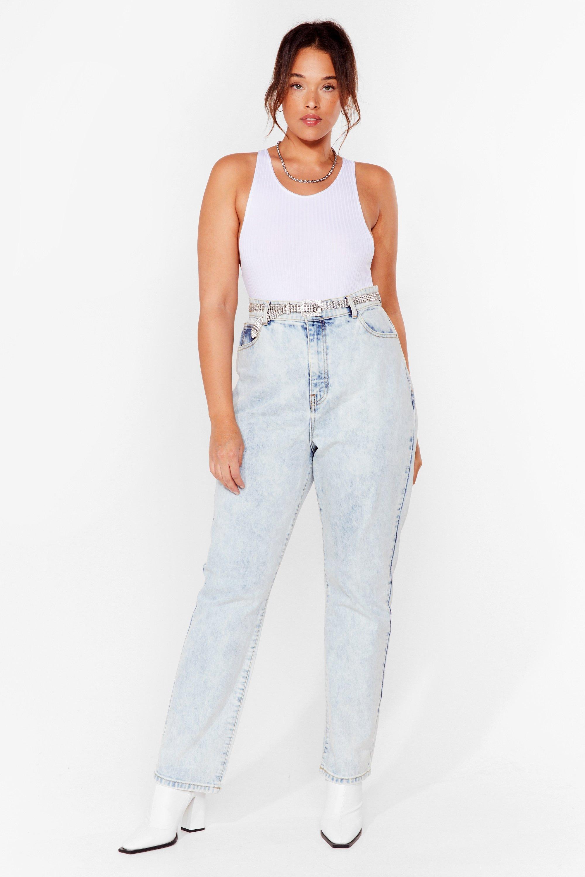 high waisted jeans with belt loops