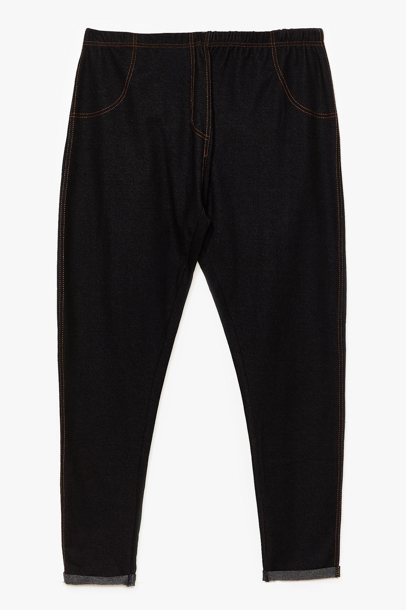 black jean leggings