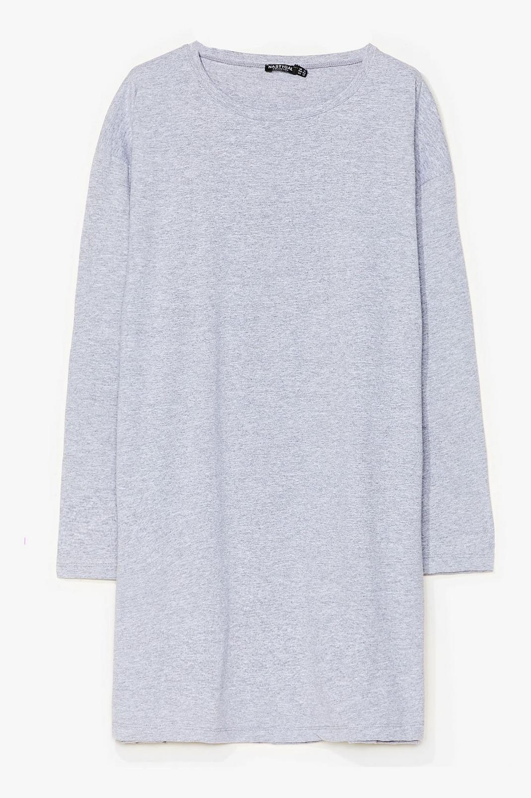 Grey Plus Size Long Sleeve T-Shirt Dress image number 1