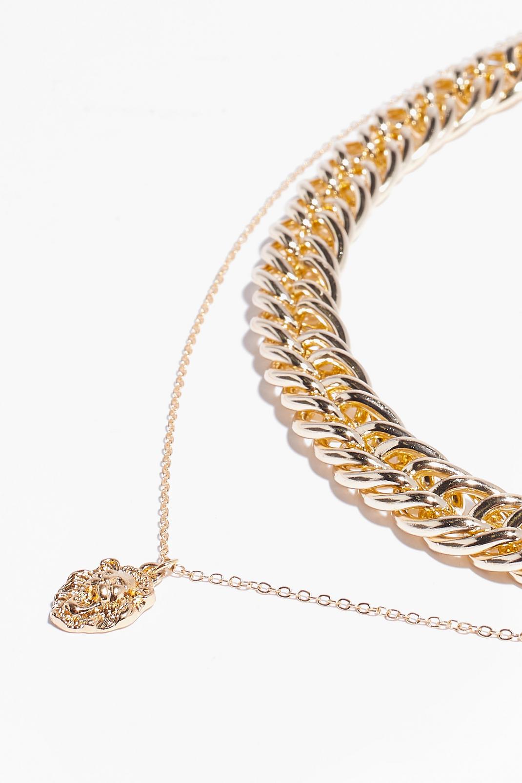 Gold Drop By Layered Pendant Necklace image number 1