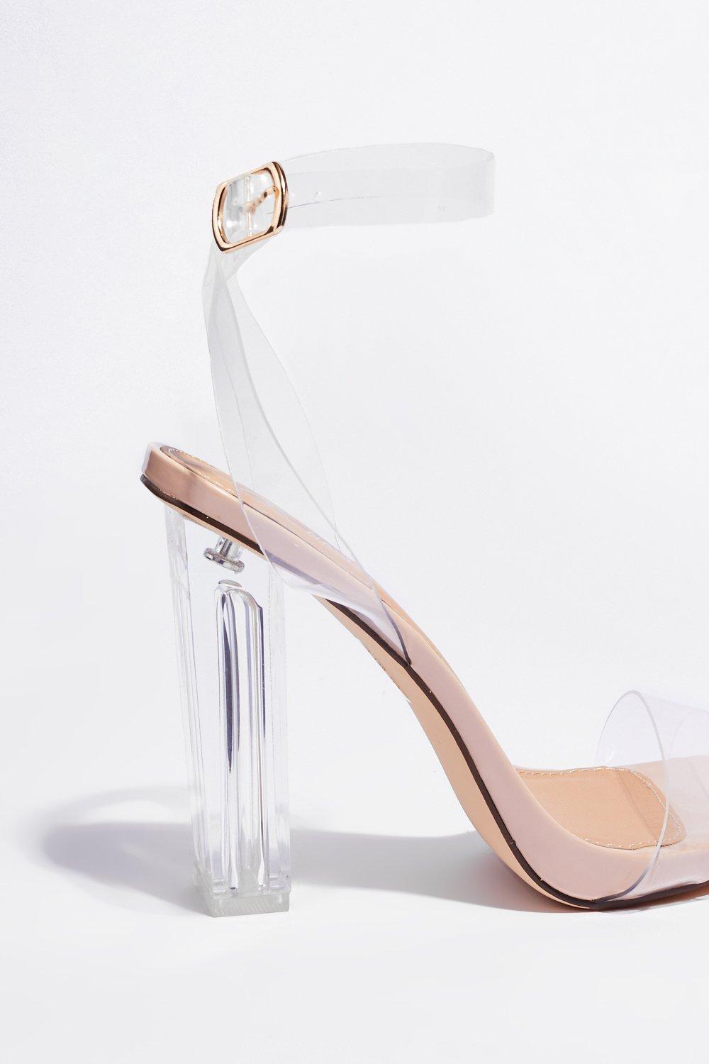 Clear wide outlet fit heels