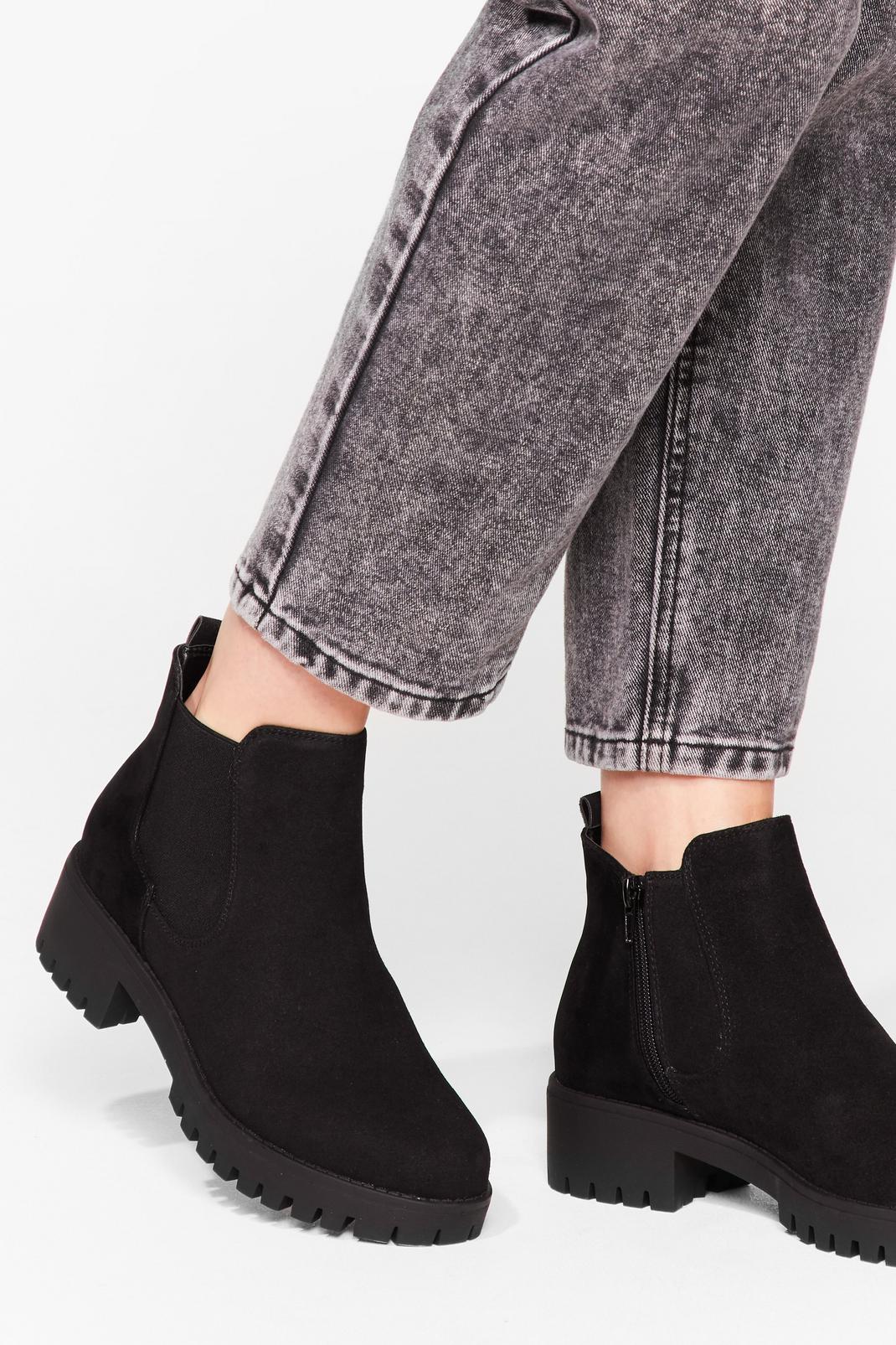 Faux Suede Low Ankle Chelsea Boots image number 1