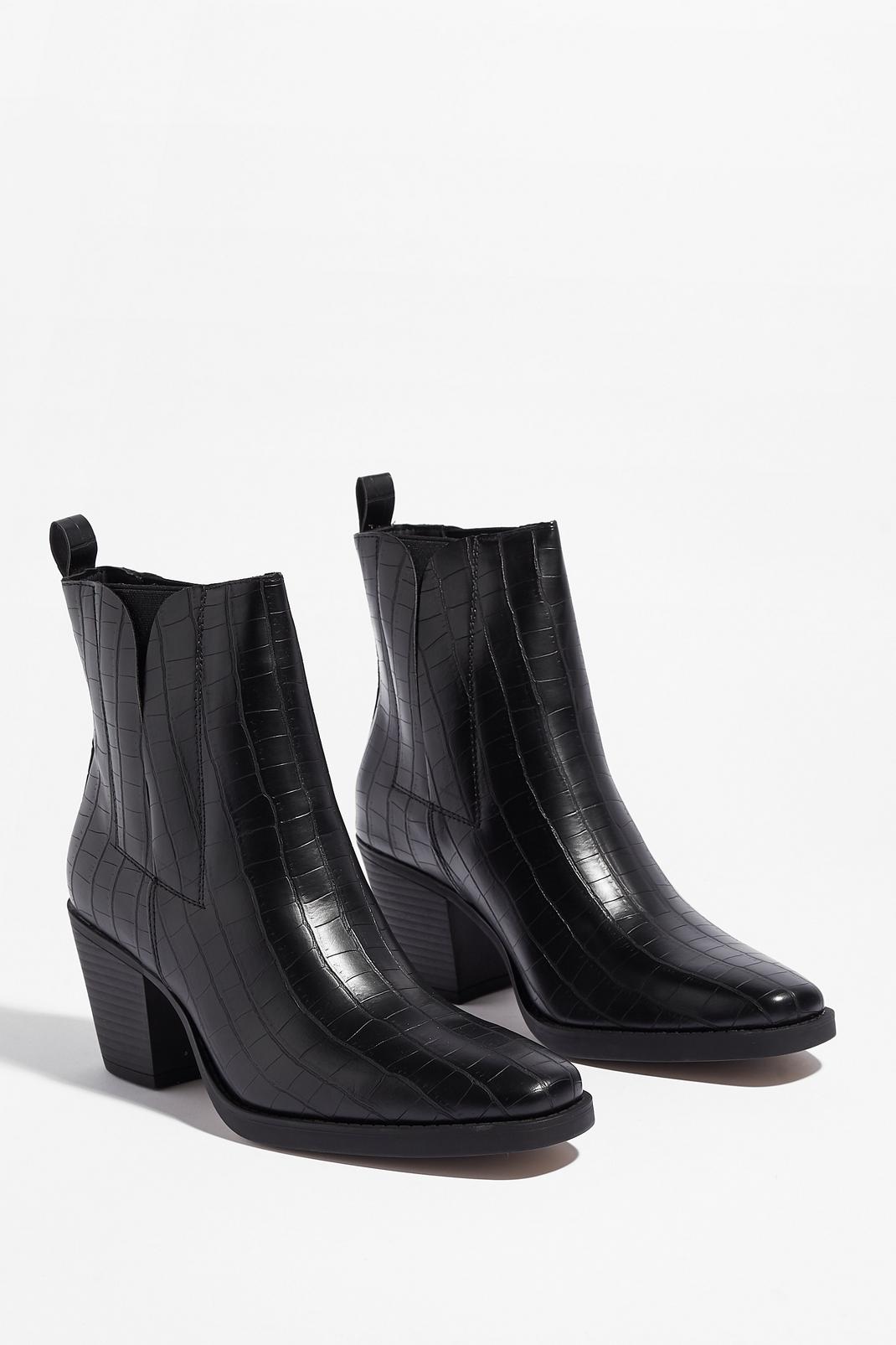 mock croc chelsea boots