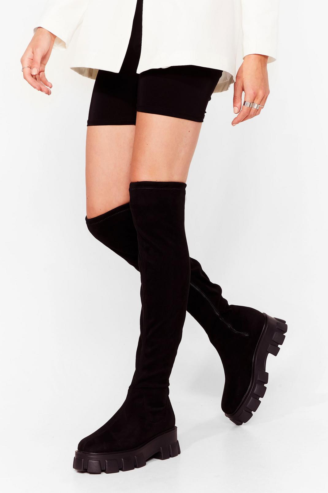 105 Faux Suede Over the Knee Boots image number 2