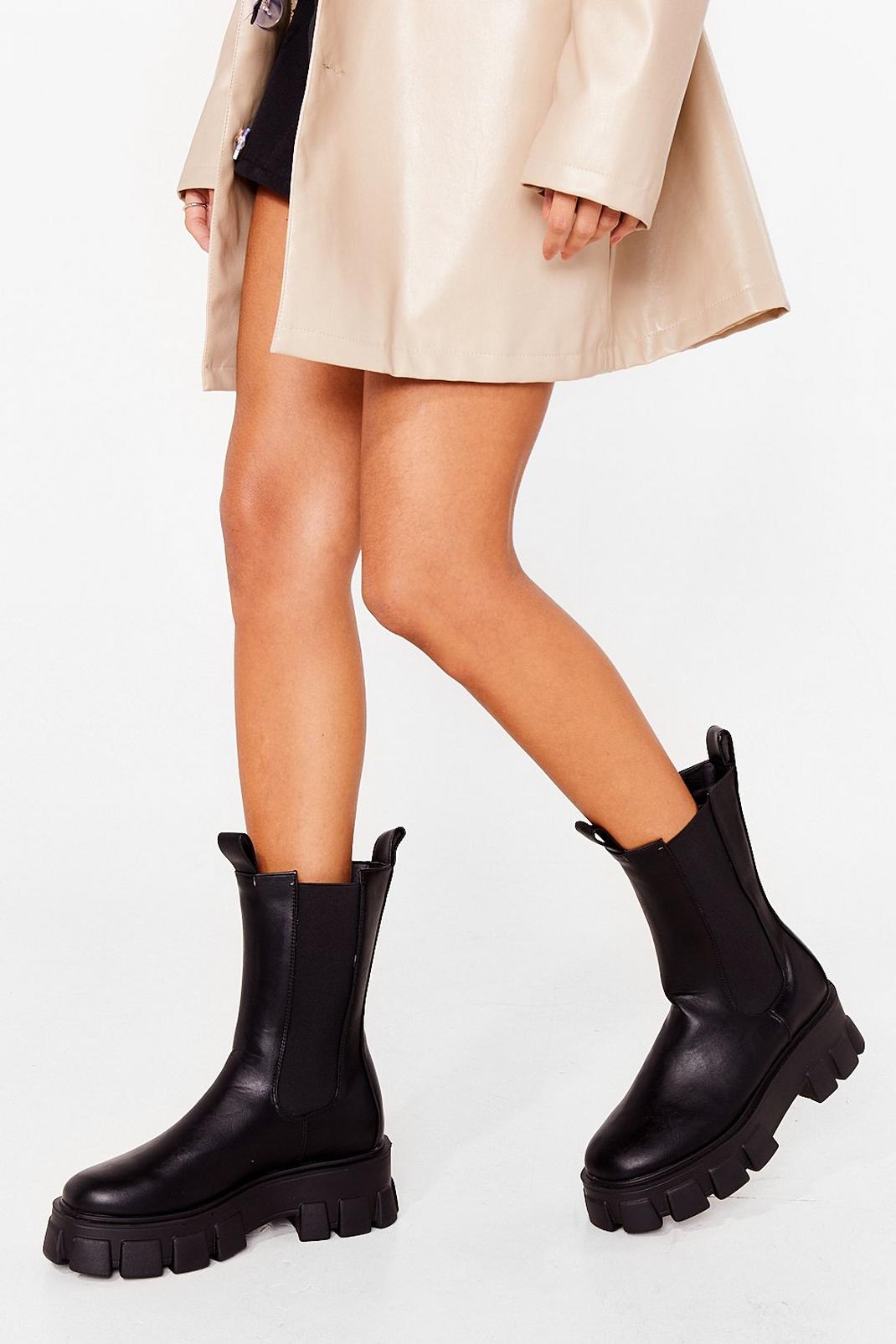 cleated high chelsea boot