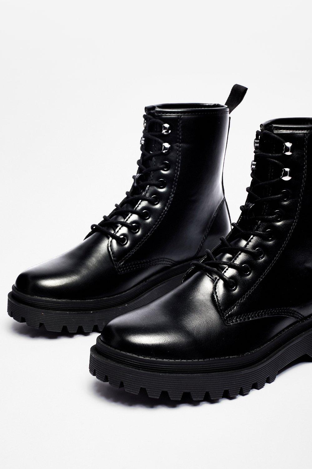 Hike Your Style Faux Leather Biker Boots Nasty Gal