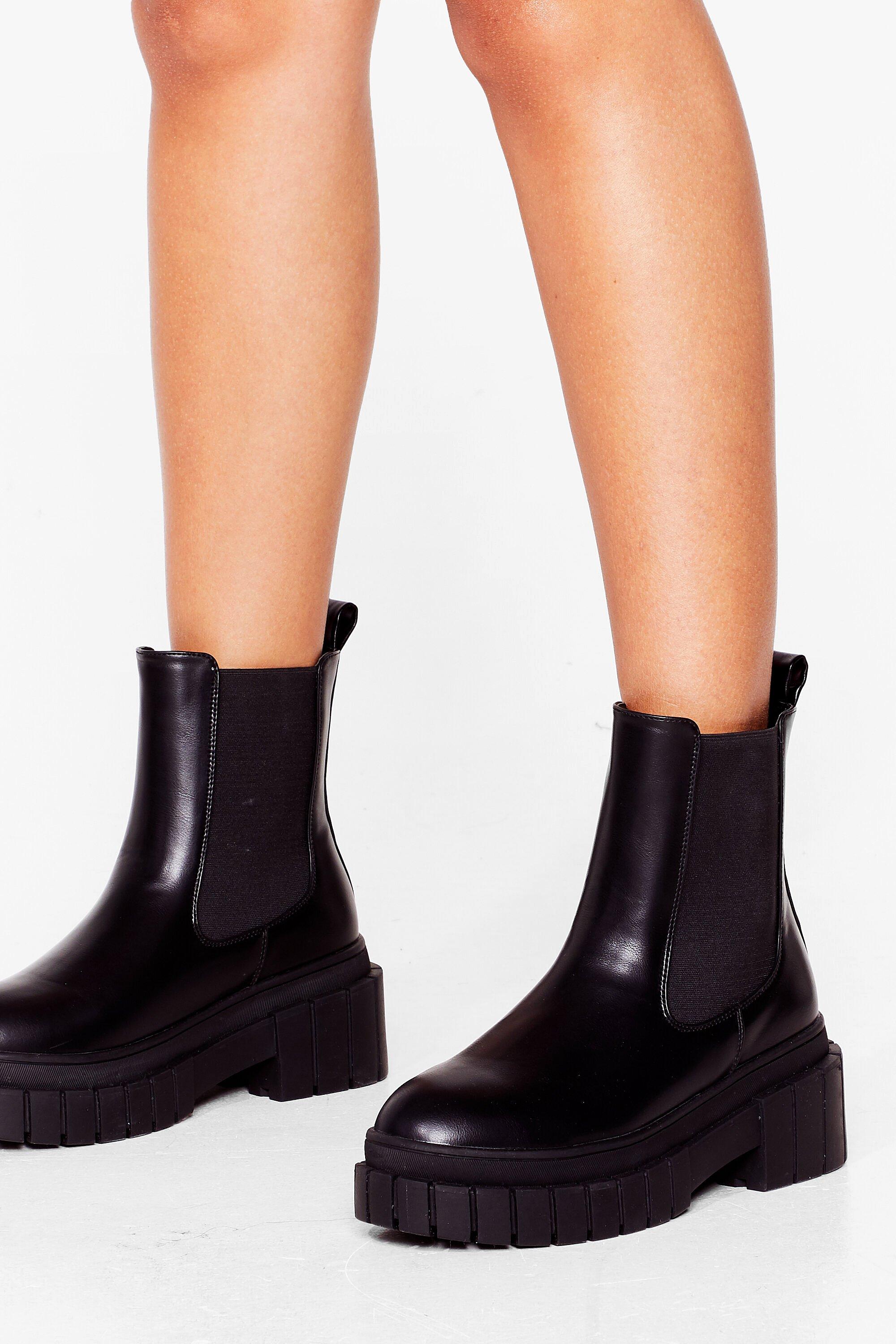 chunky cleated chelsea boots