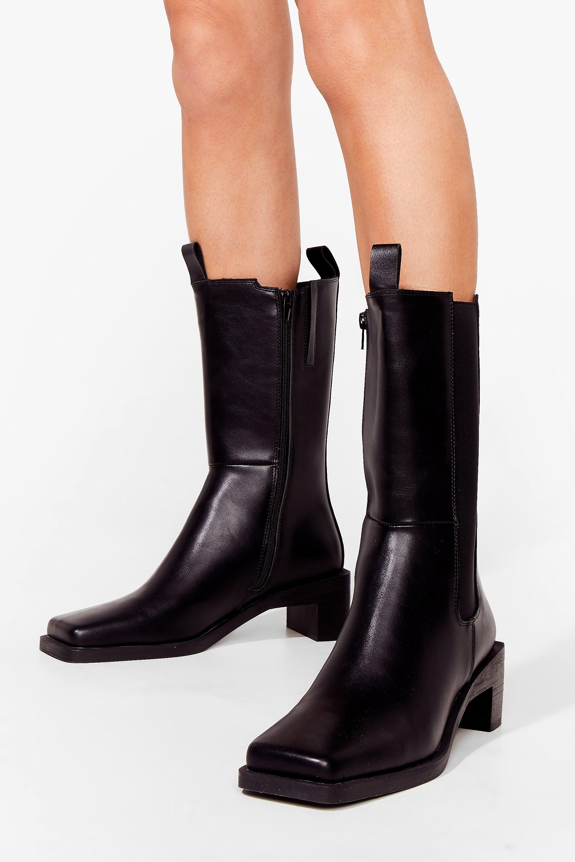 Square toe store calf boots