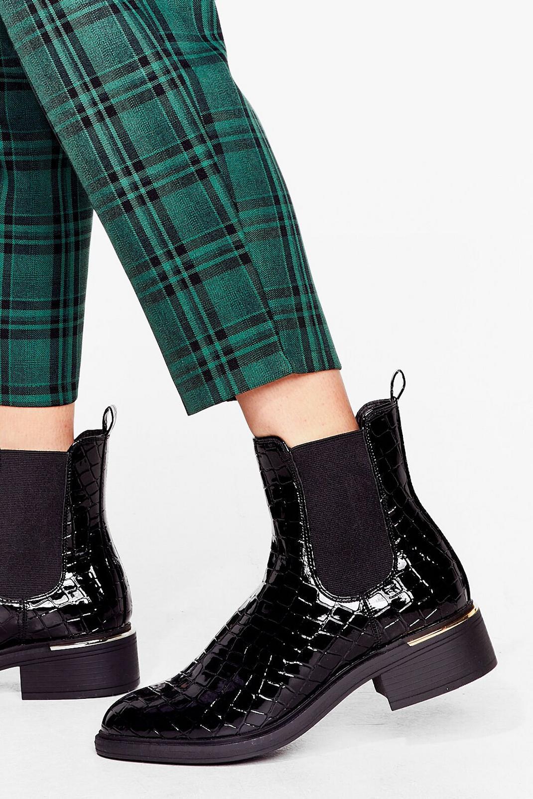 Croc in the Name of Love Patent Chelsea Boots image number 1
