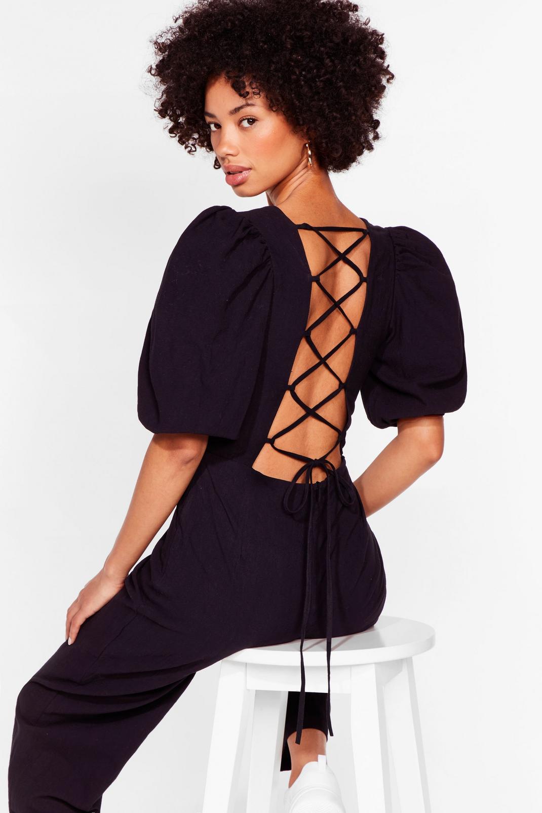 Oh Strappy Days Puff Sleeve Culotte Jumpsuit image number 1