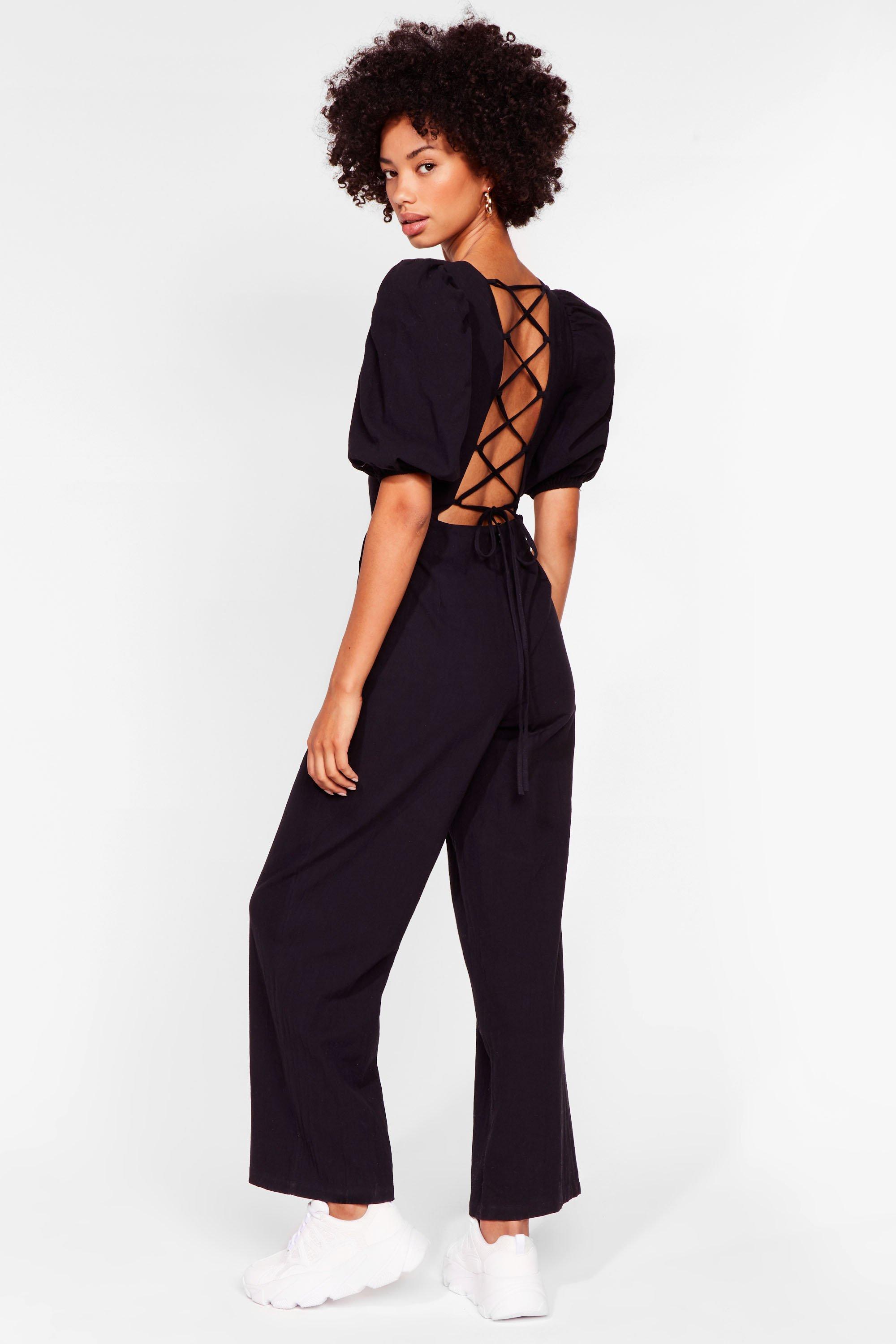 Slinky Zip Front V Neck Jumpsuit