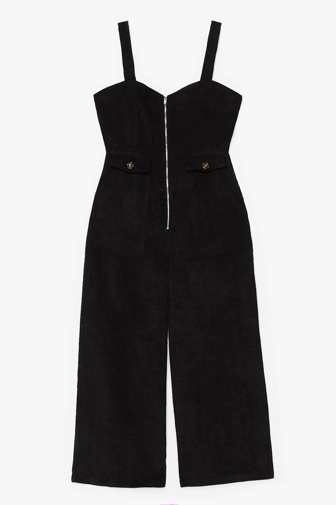 Black Who Do You Think You'Re Kidding Corduroy Jumpsuit image number 1