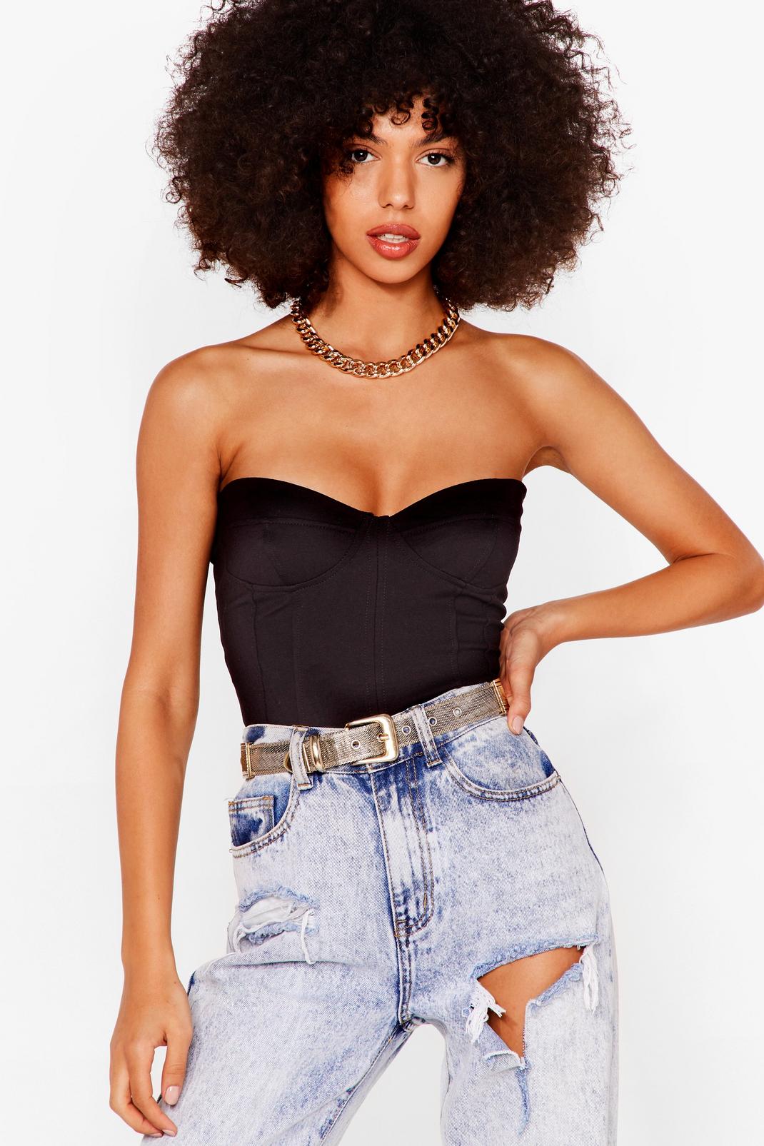 Buy Nelly Jersey Corset Top - Black