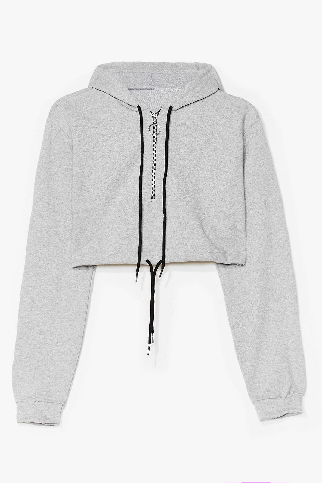 Grey O-Ring It on Cropped Workout Hoodie image number 1