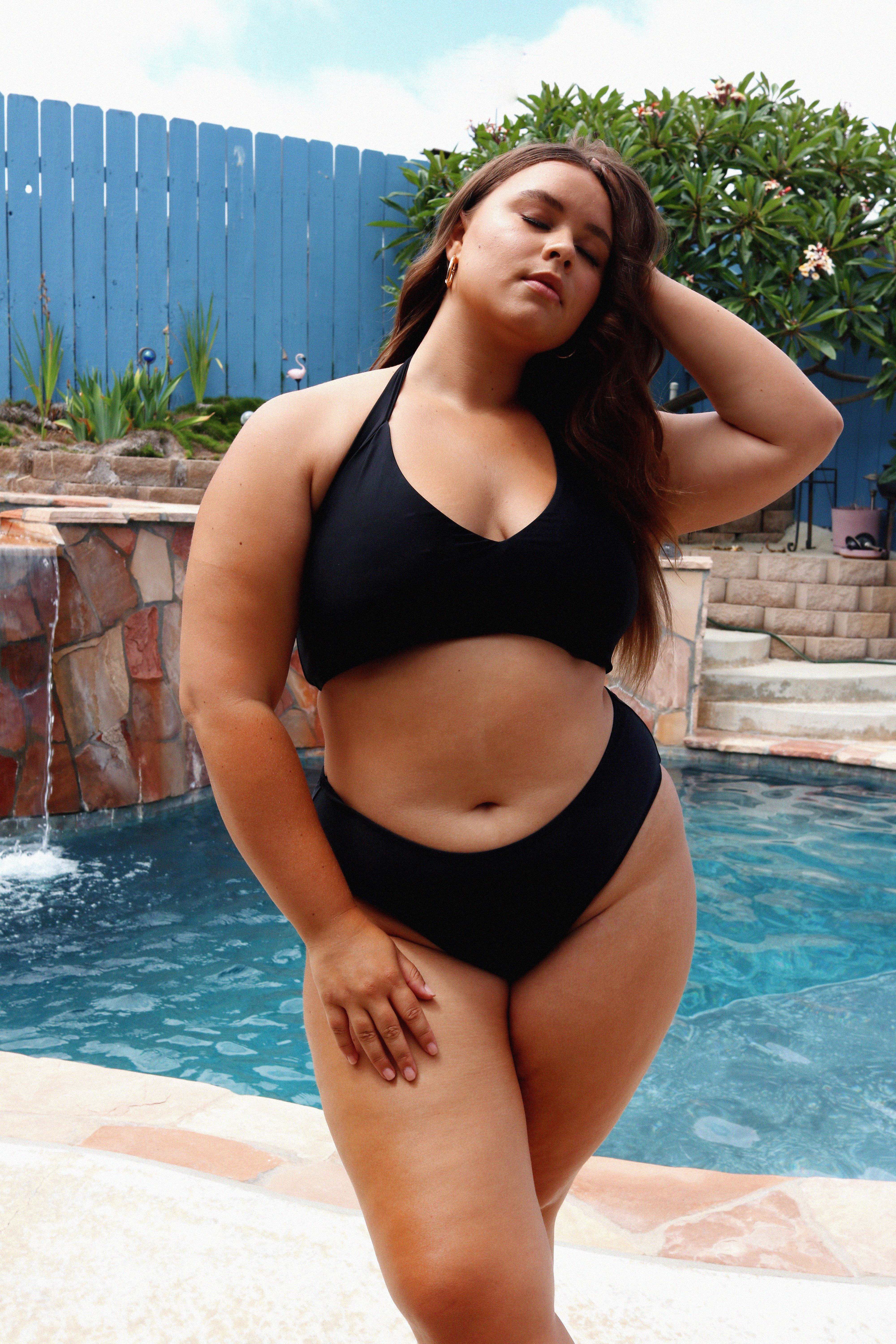 plus size halter swim top