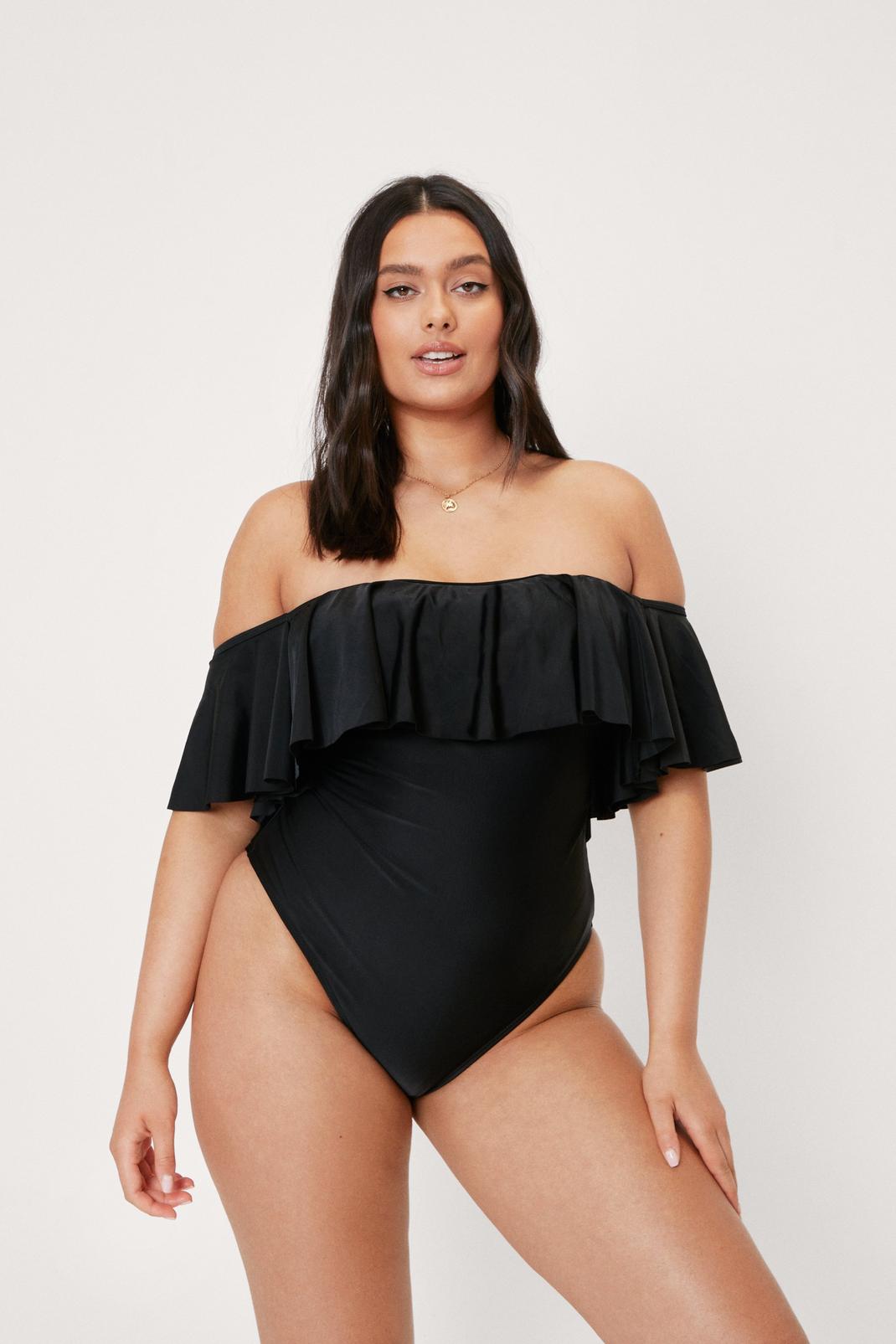 105 Hot in Here Off-the-Shoulder Plus Swimsuit image number 2