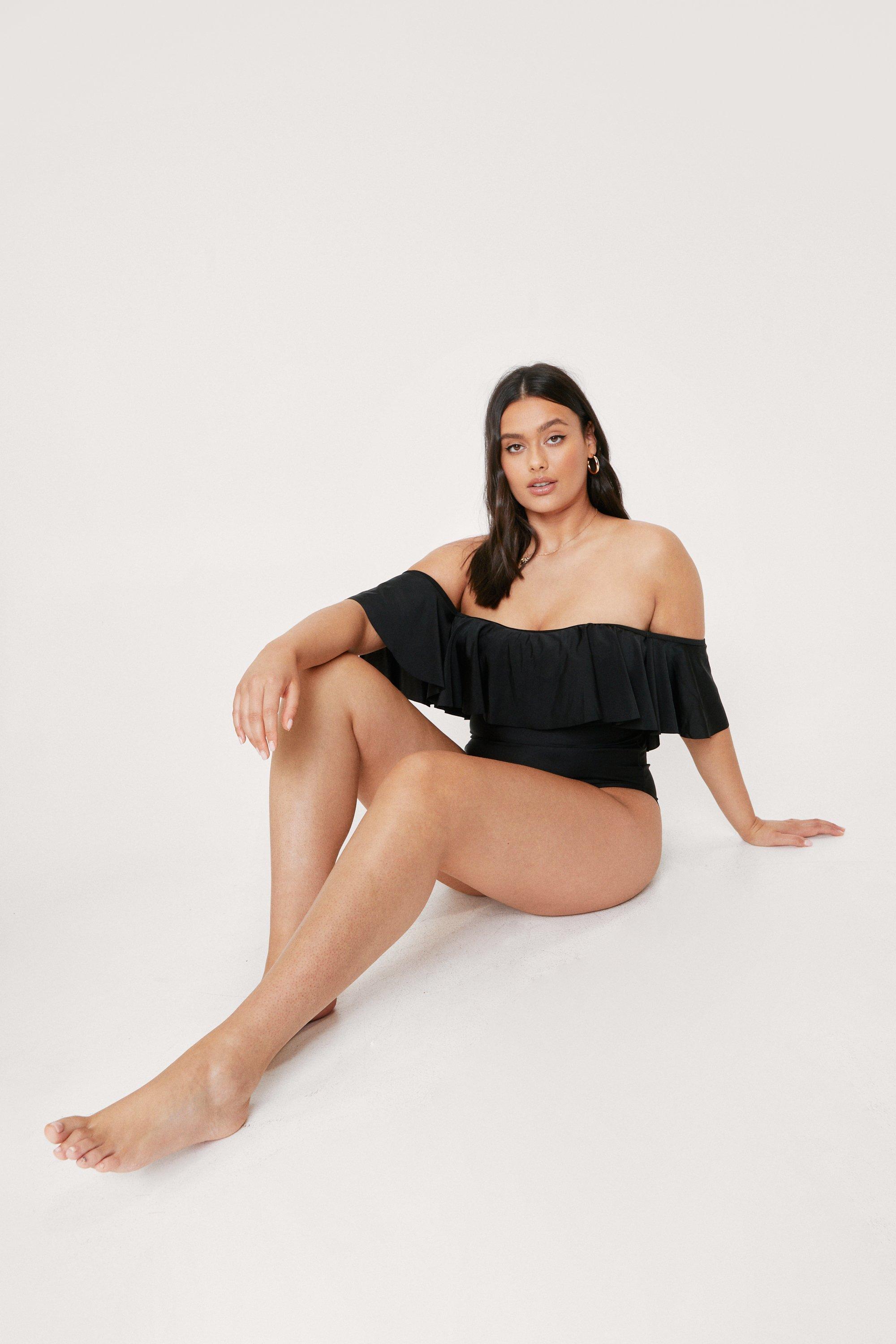 Off the shoulder bathing suit top sale plus size