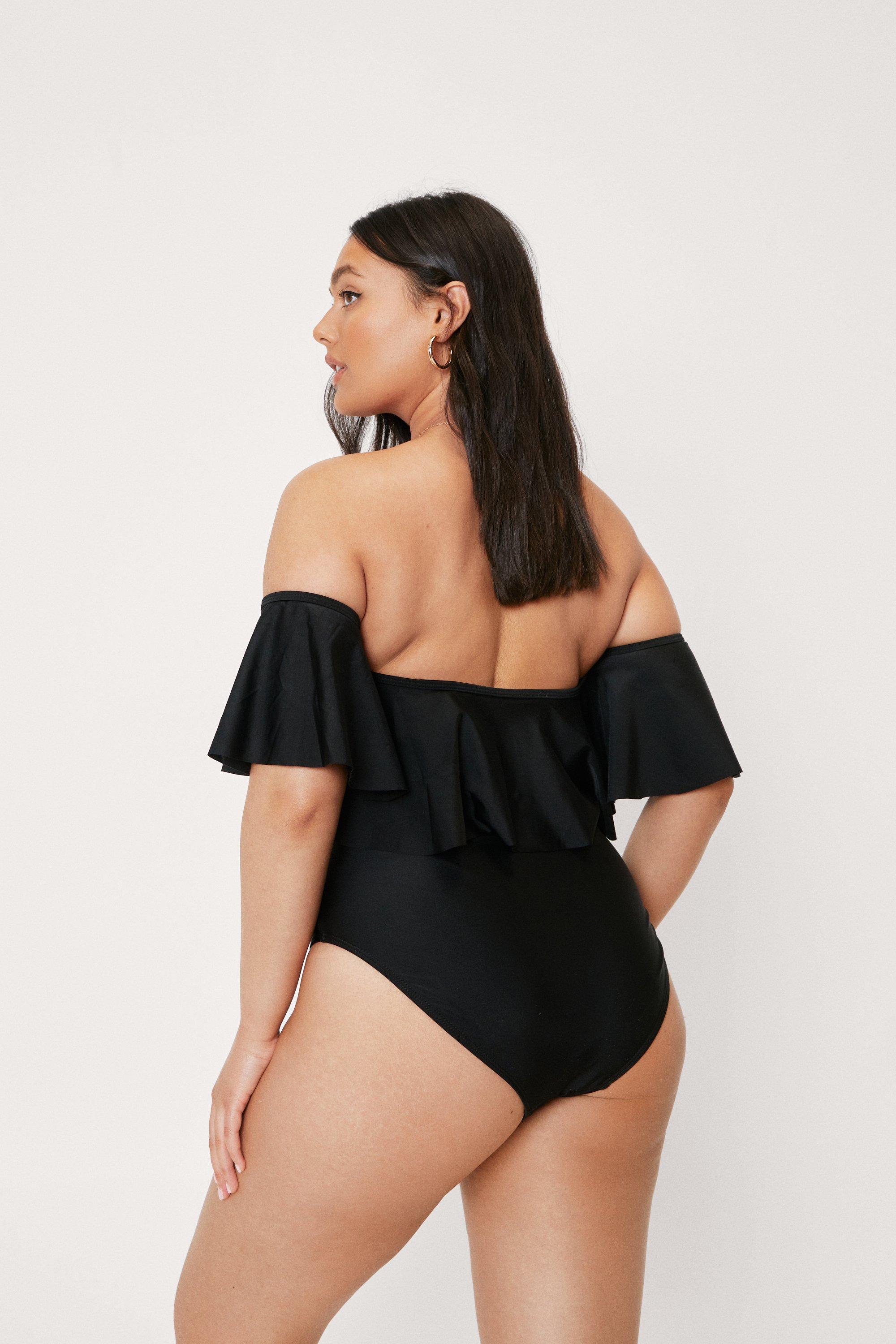 off the shoulder plus swimsuit