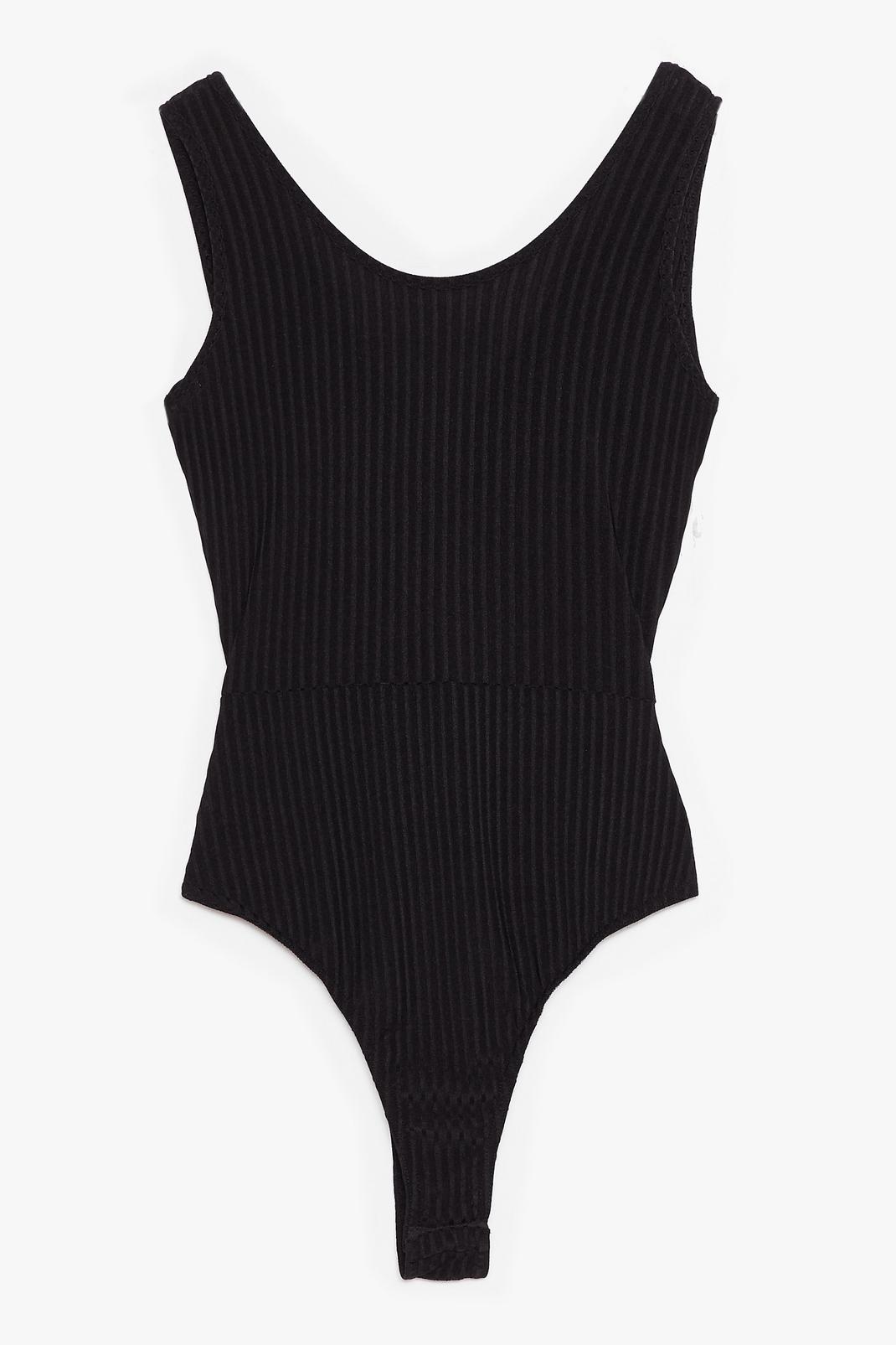 Move Your Body Ribbed Tie Bodysuit image number 1