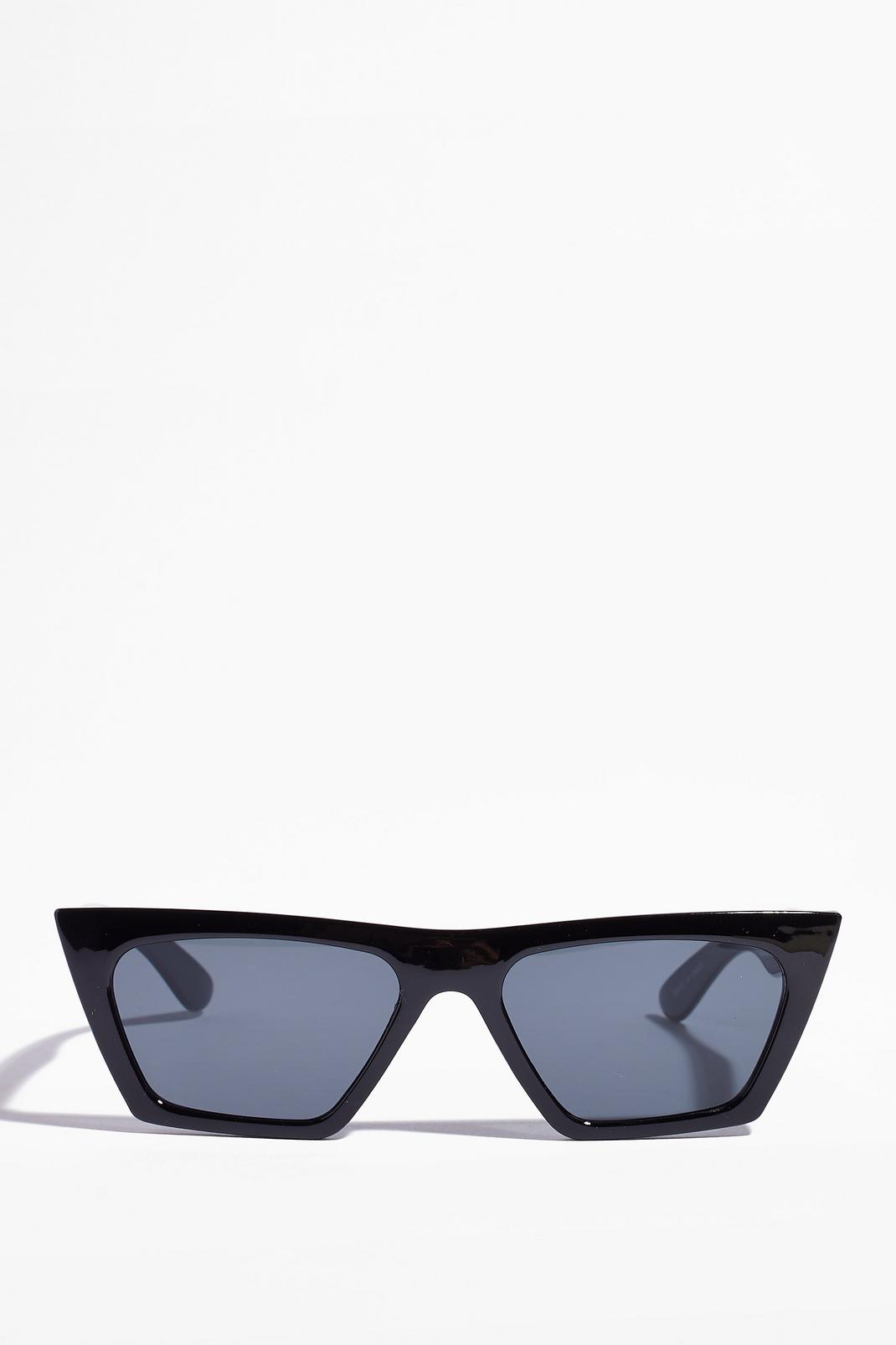Black Fine Line Cat-Eye Square Sunglasses image number 1