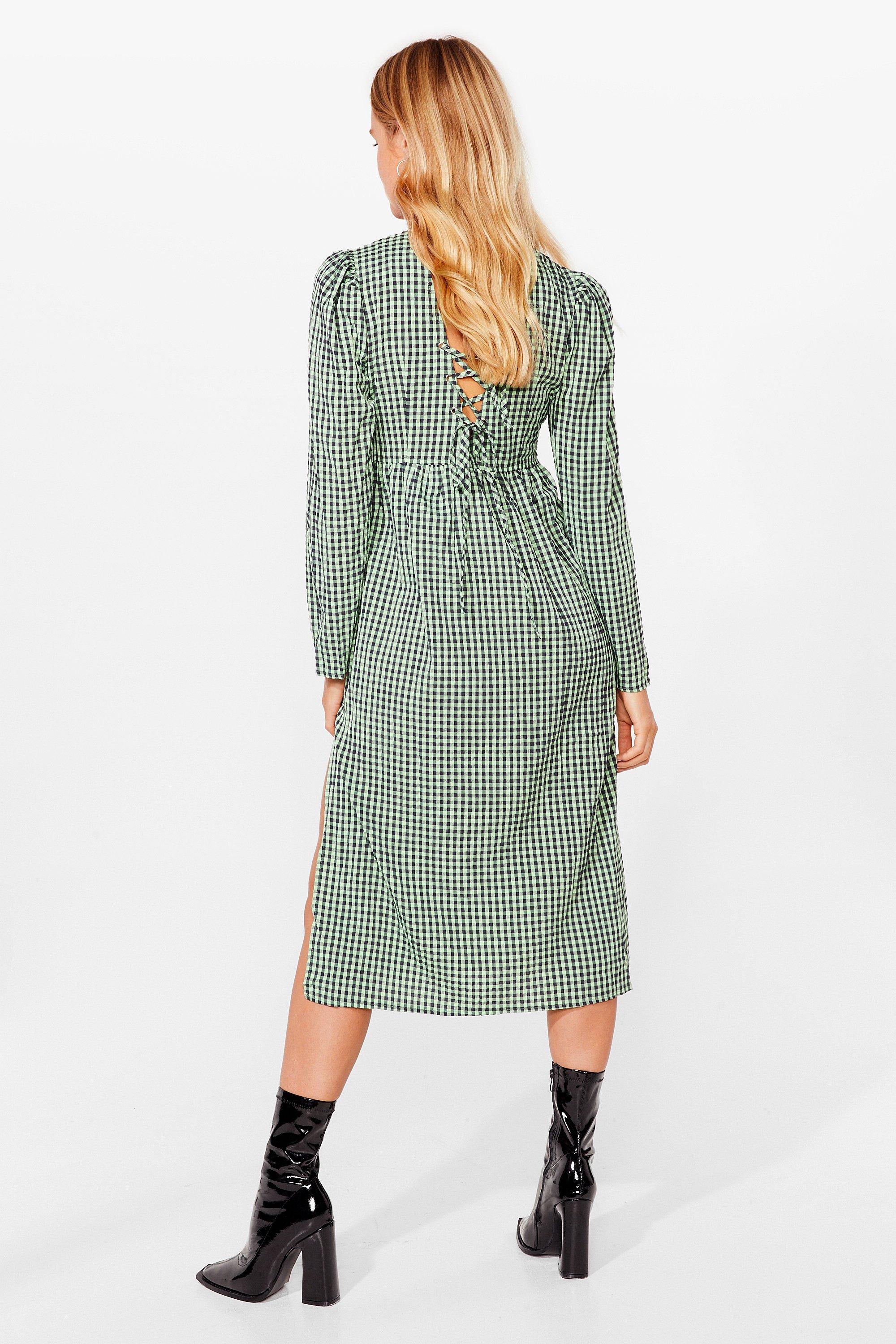 gingham dress long sleeve