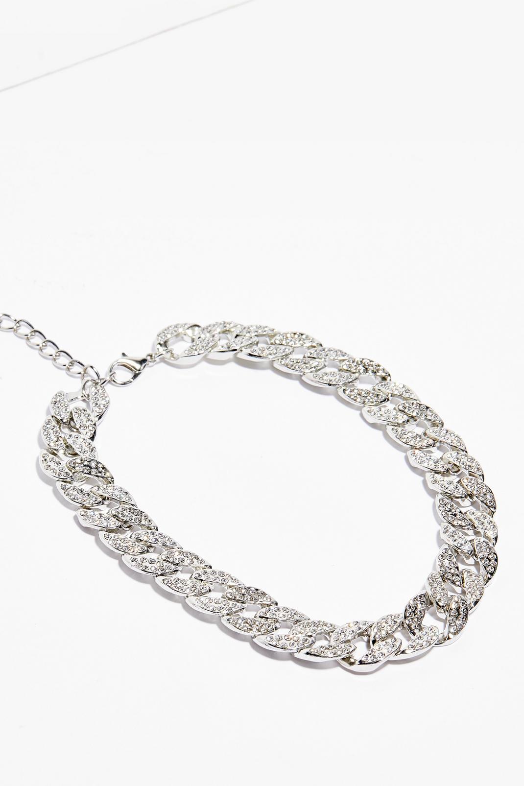 Silver The Pleasure is Shine Curb Chain Necklace image number 1
