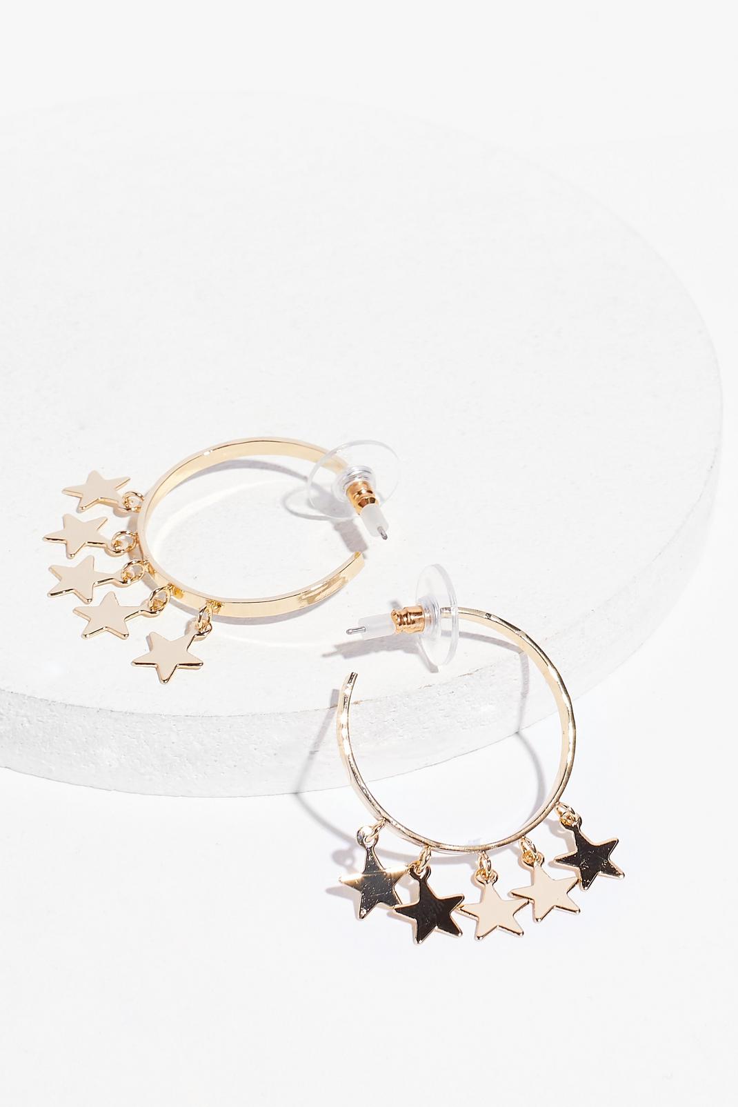 Our Lucky Charm Hoop Star Earrings image number 1