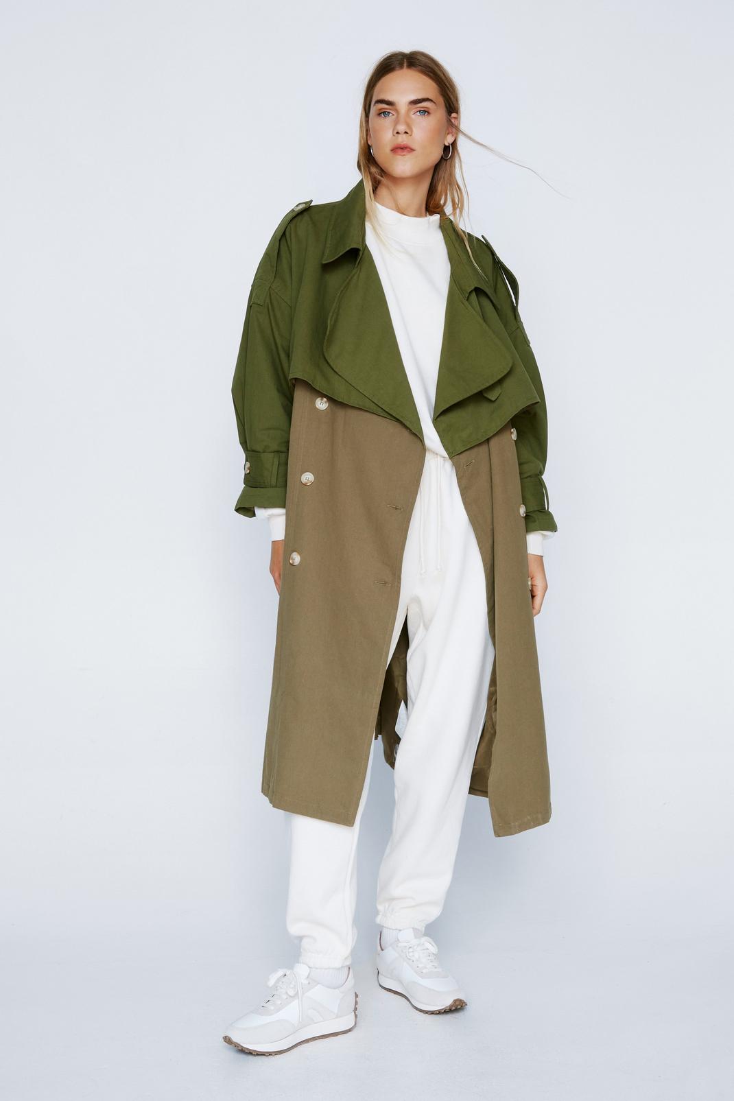 Trench oversize ceinturé Somewhere Over-size The Rainbow, Khaki image number 1